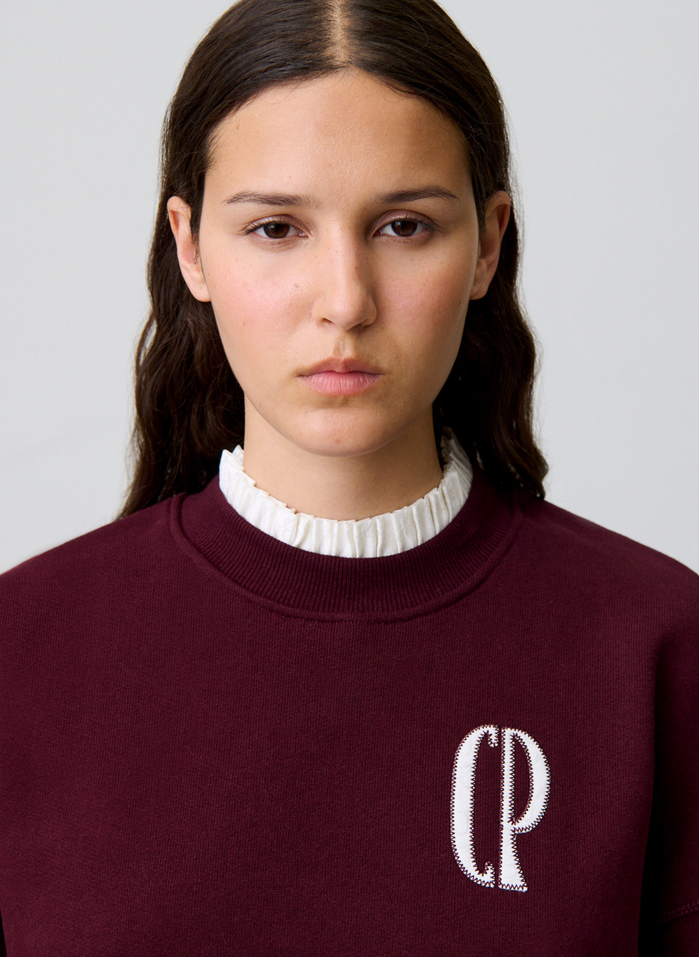 Sweat oversize en coton mélangé CLAUDIE PIERLOT Rouge