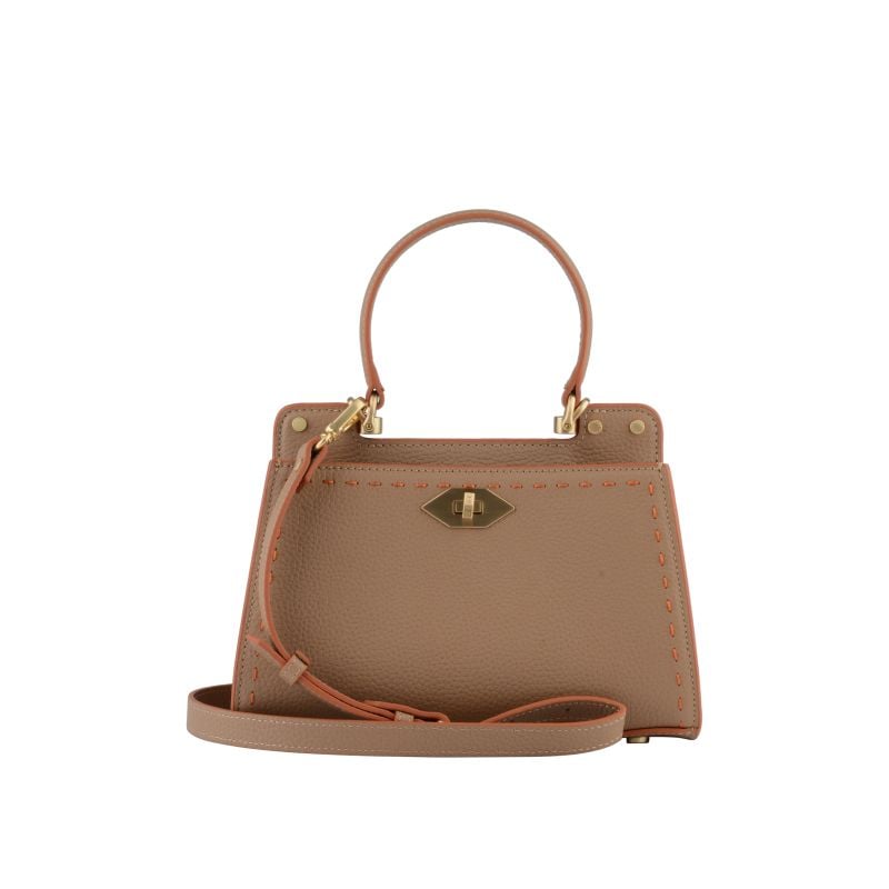 Handbag - cowhide leather POURCHET Brown