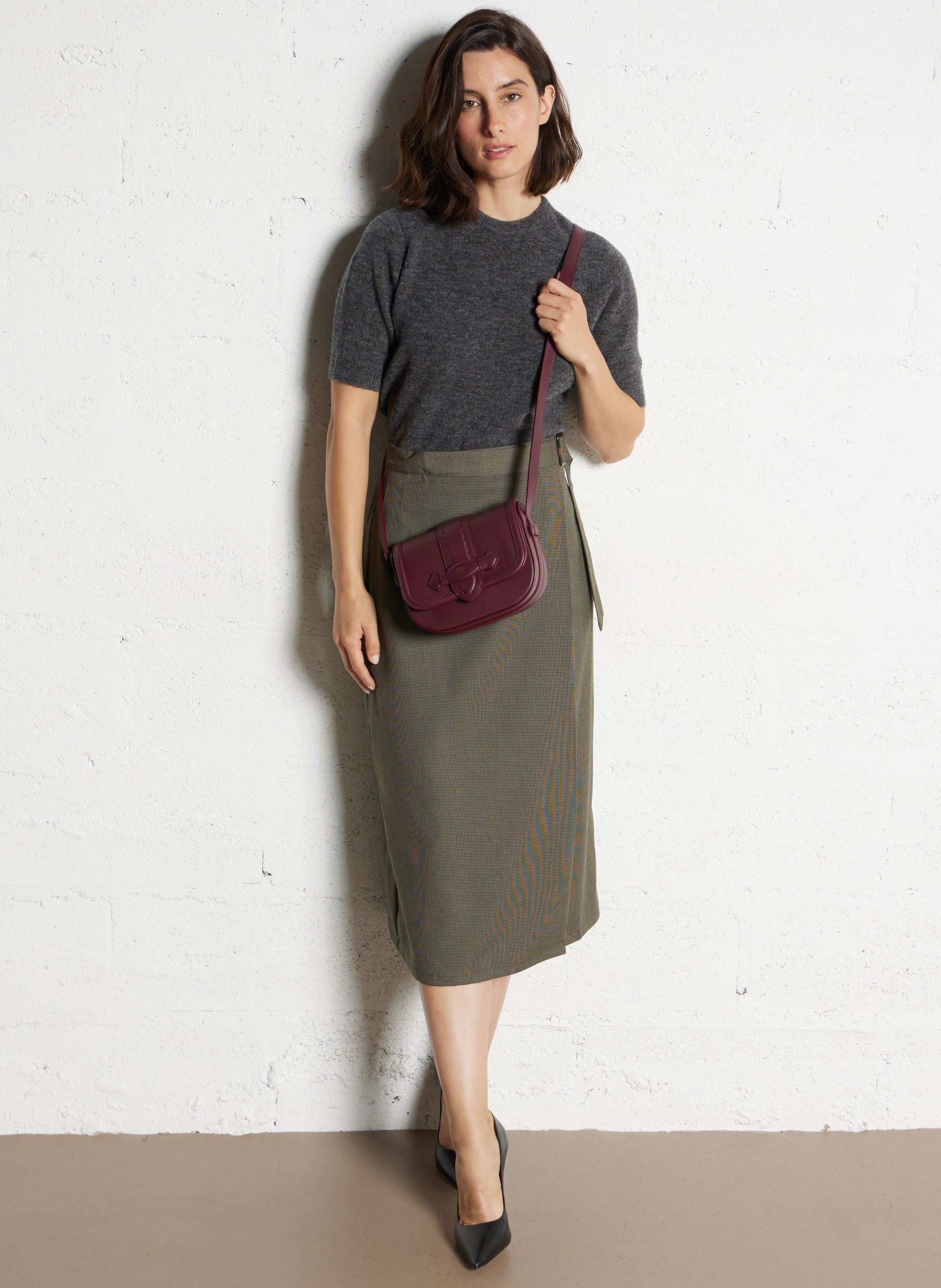 Brieftasche aus Leder LANCEL Pflaume