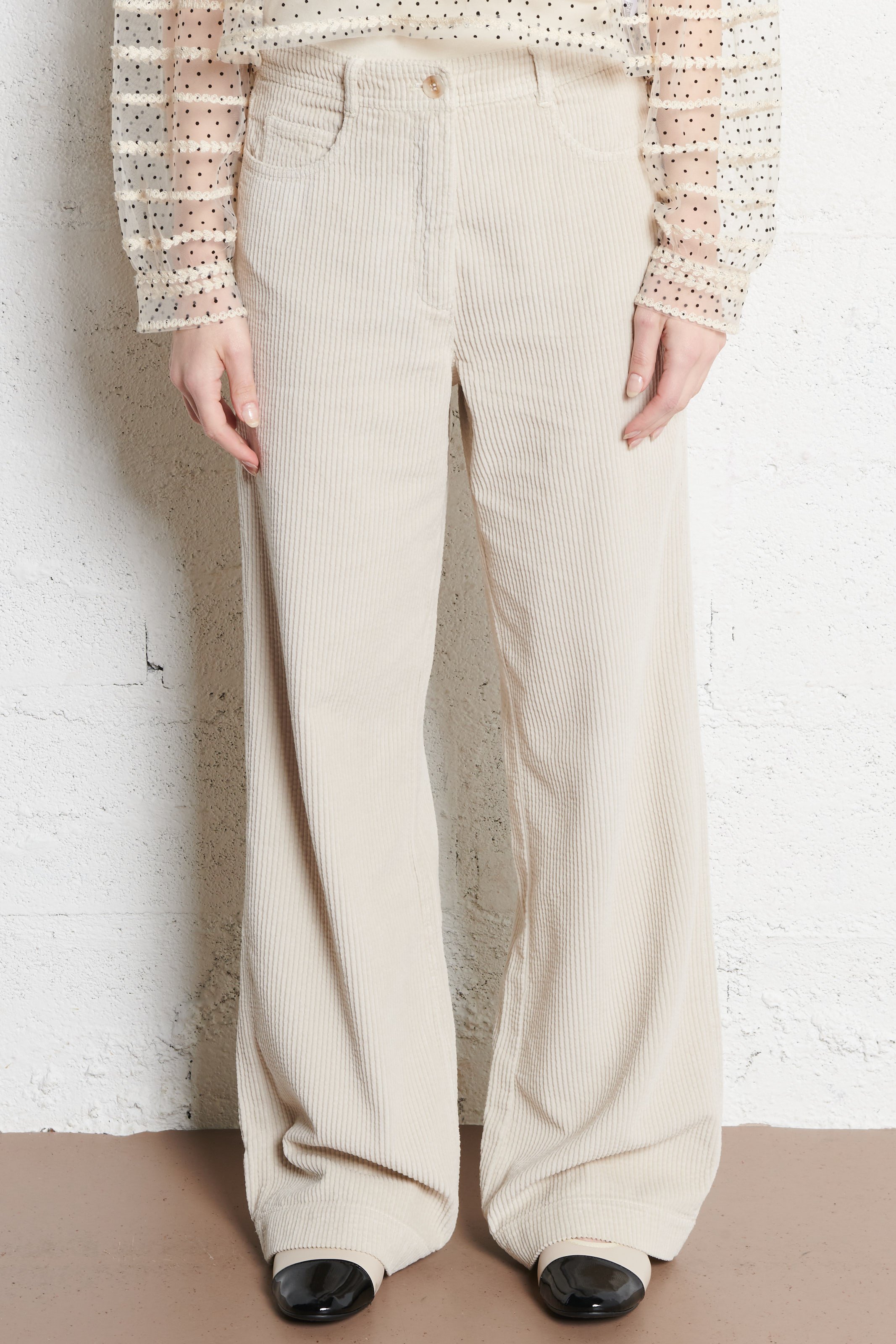 Pantalon droit en coton HARTFORD Beige