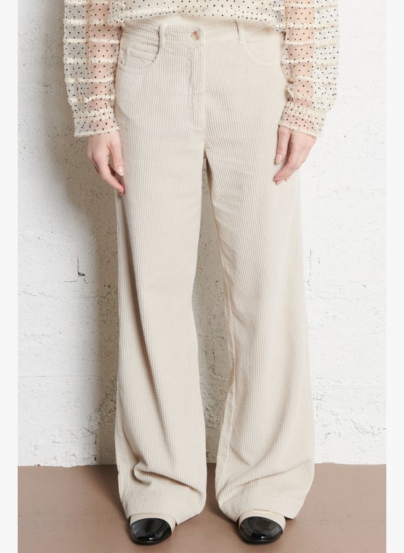 Pantalon droit en coton | Beige by HARTFORD Pantalon droit en coton Beige
