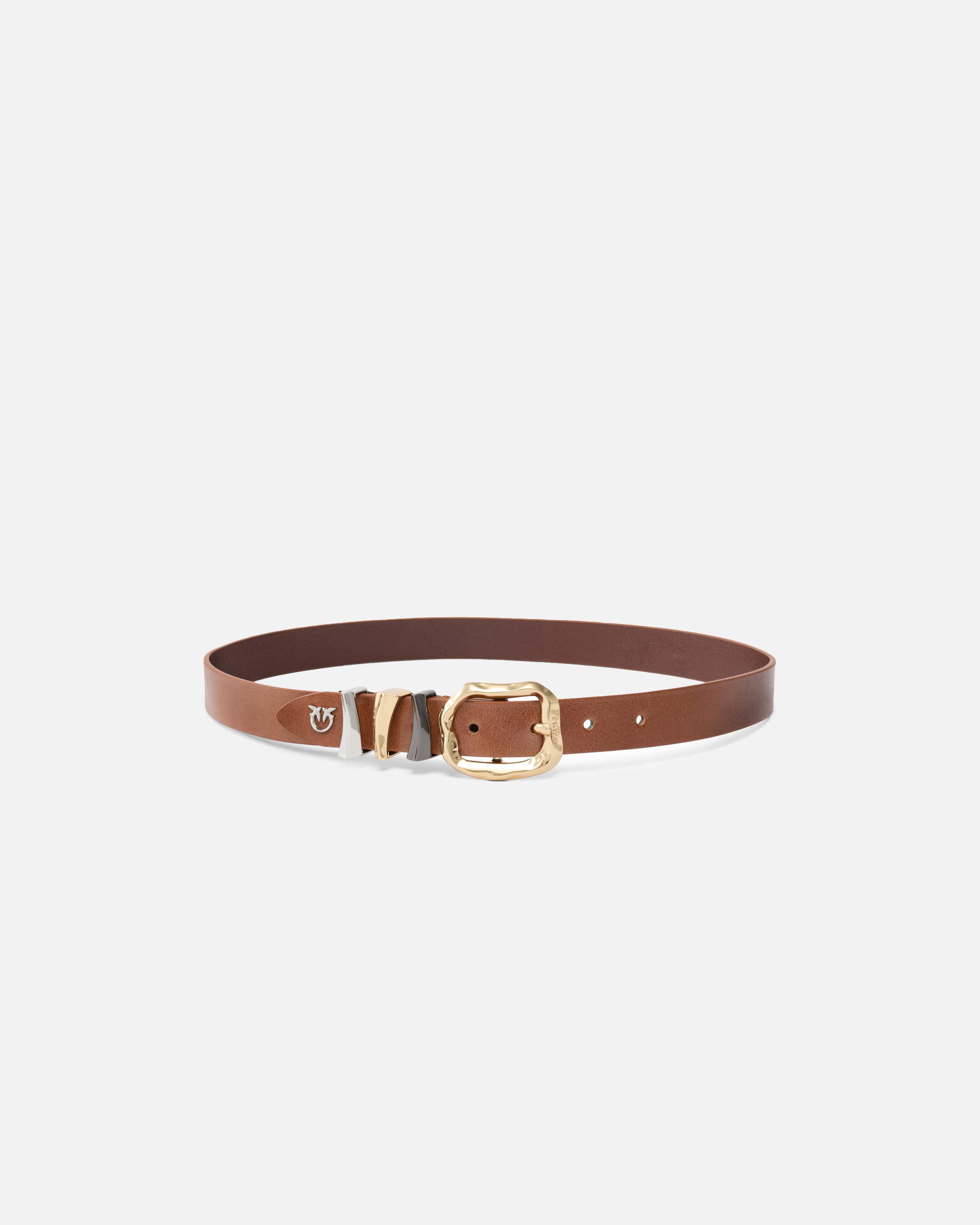 Belt with love birds logo 2 cm PINKO Brown