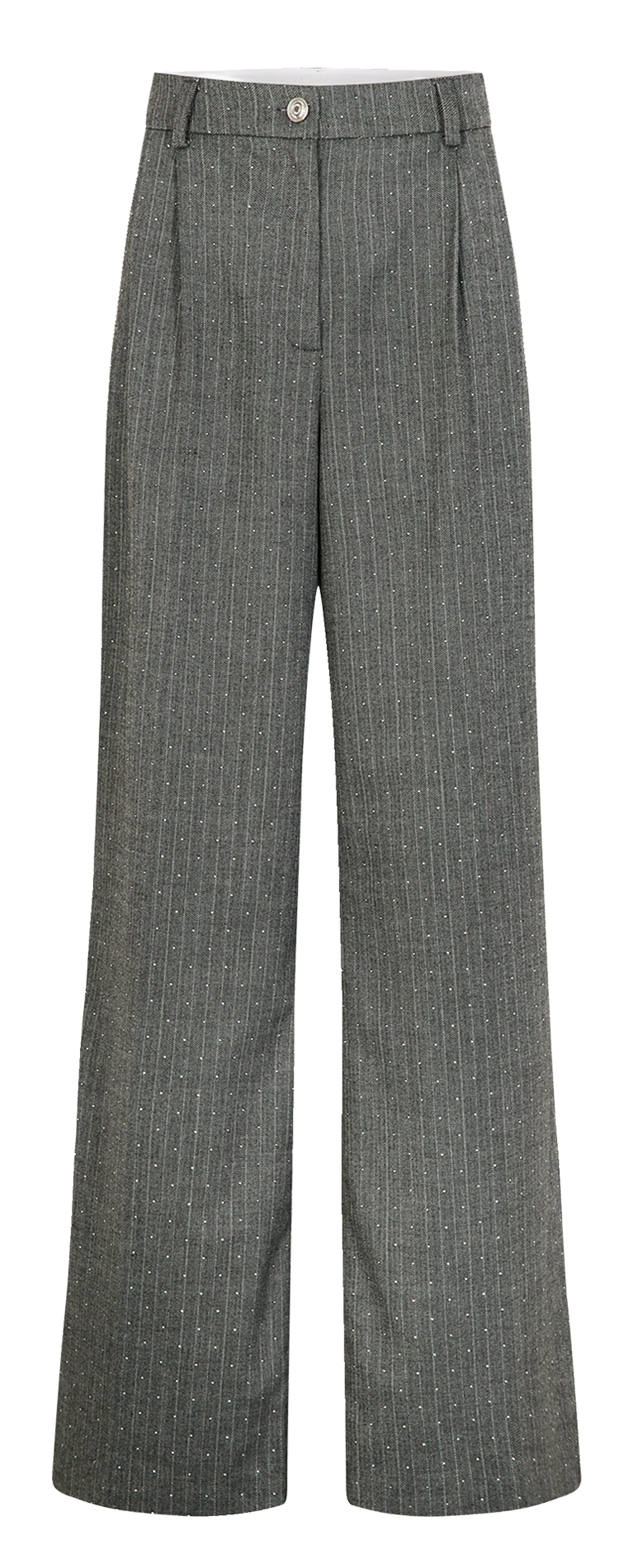 Broek met studs en plooien met patroon MORGAN Grijs