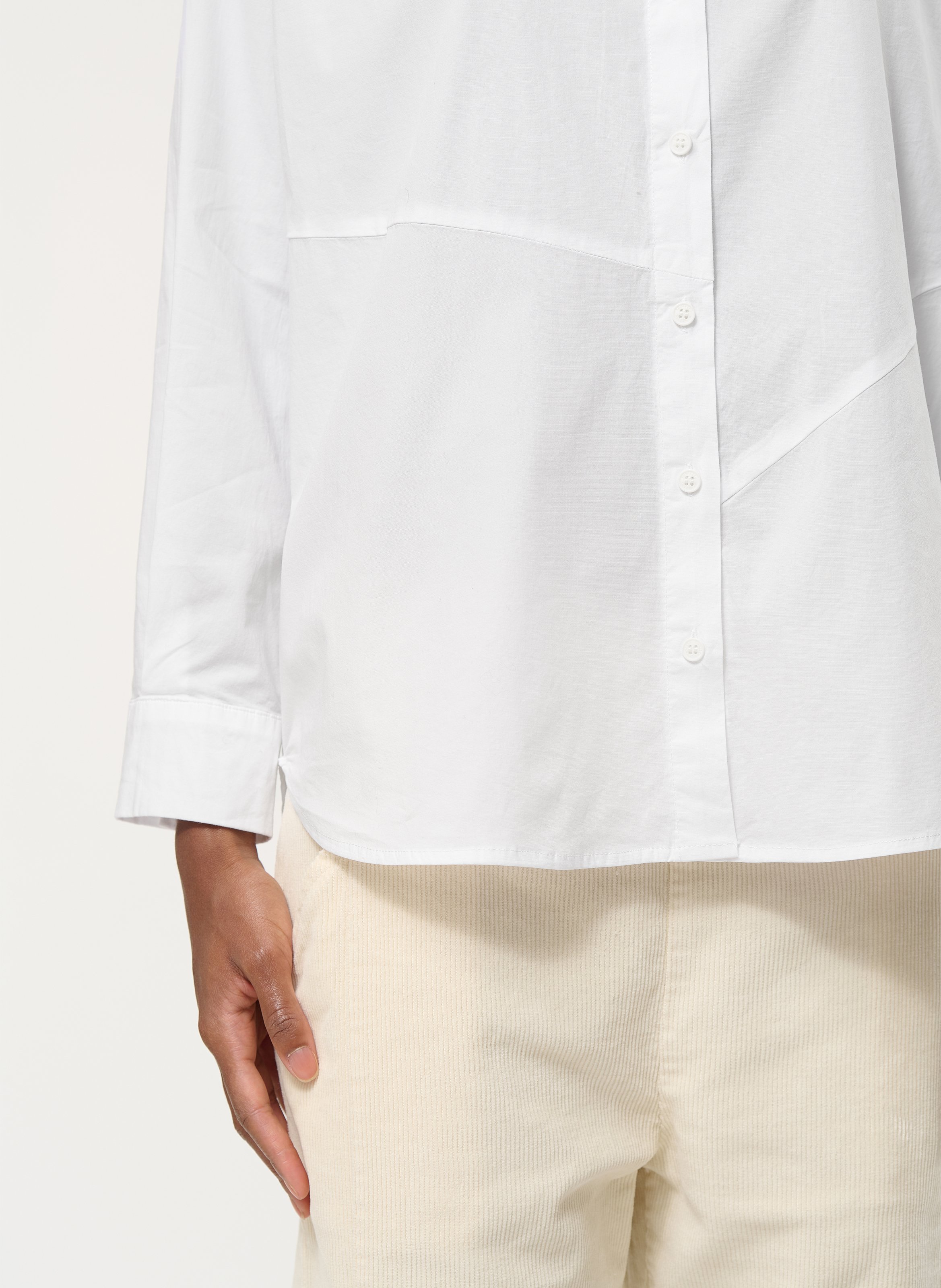 Chemise oversize col classique en coton mélangé HUMILITY Blanc