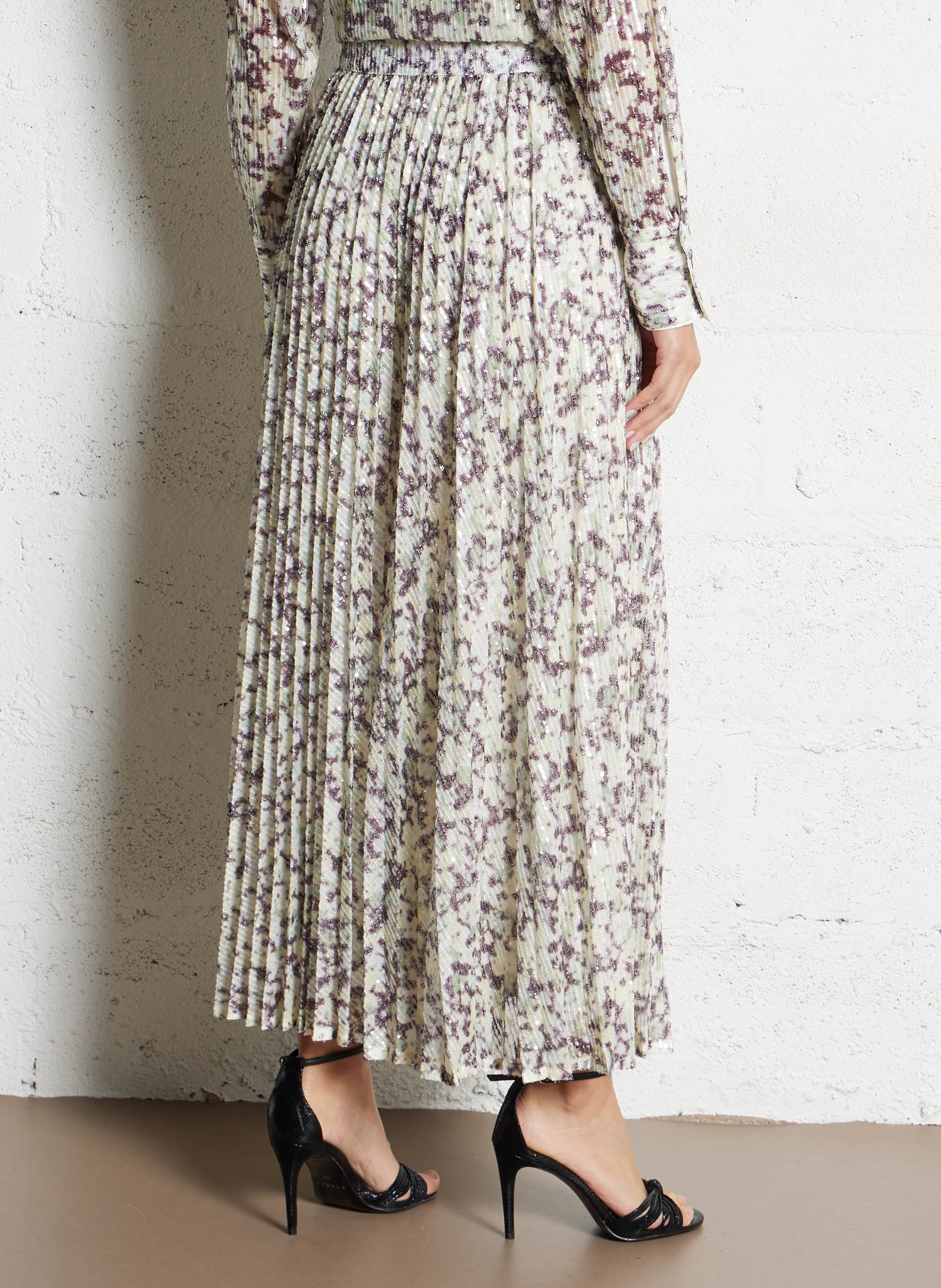 Langer, bestickter Rock  IKKS Grun