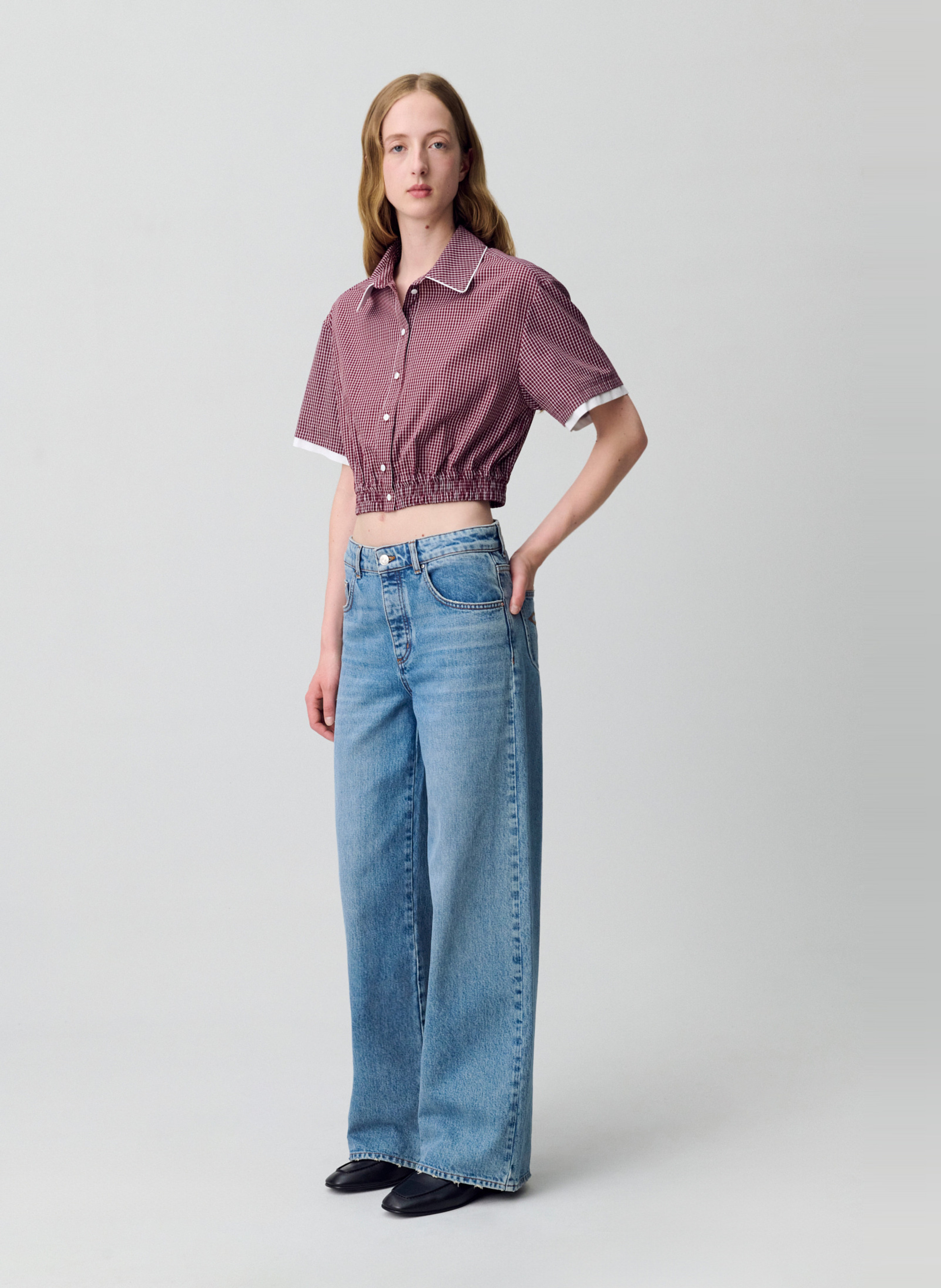 Jean évasé en coton CLAUDIE PIERLOT Bleu