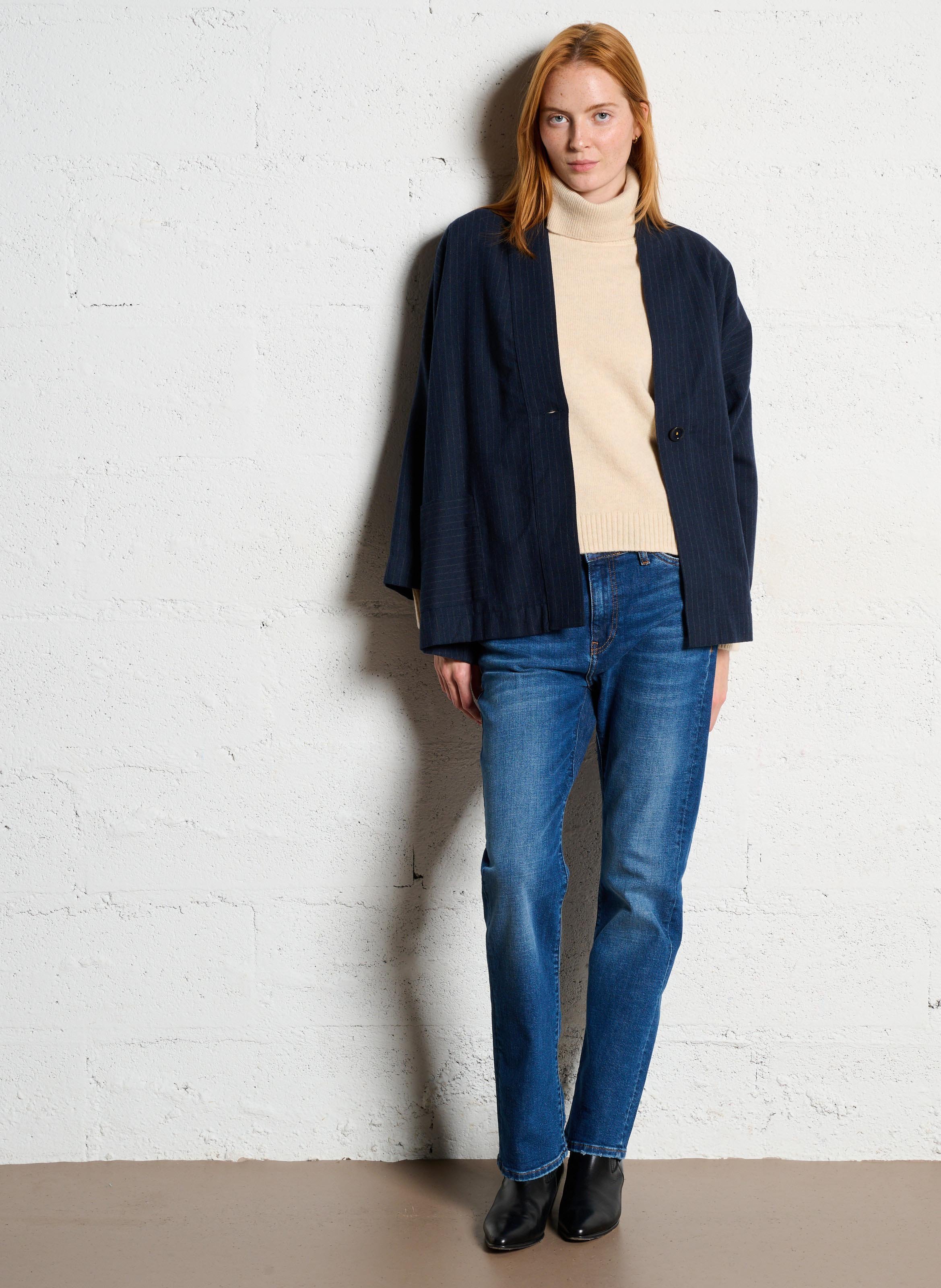 Veste oversize en coton mélangé TINSELS Bleu