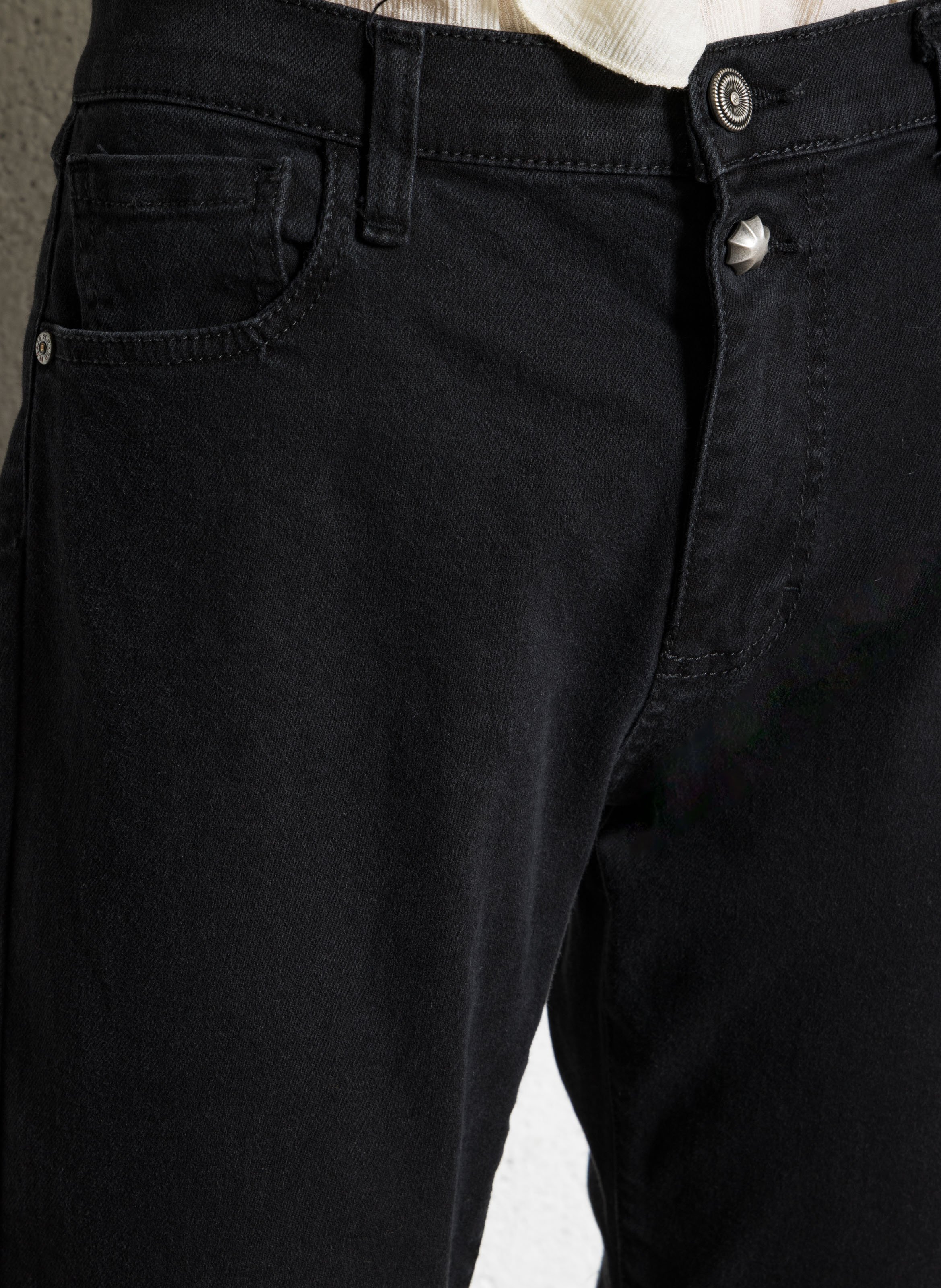 Jean droit en coton mélangé PLEASE Noir