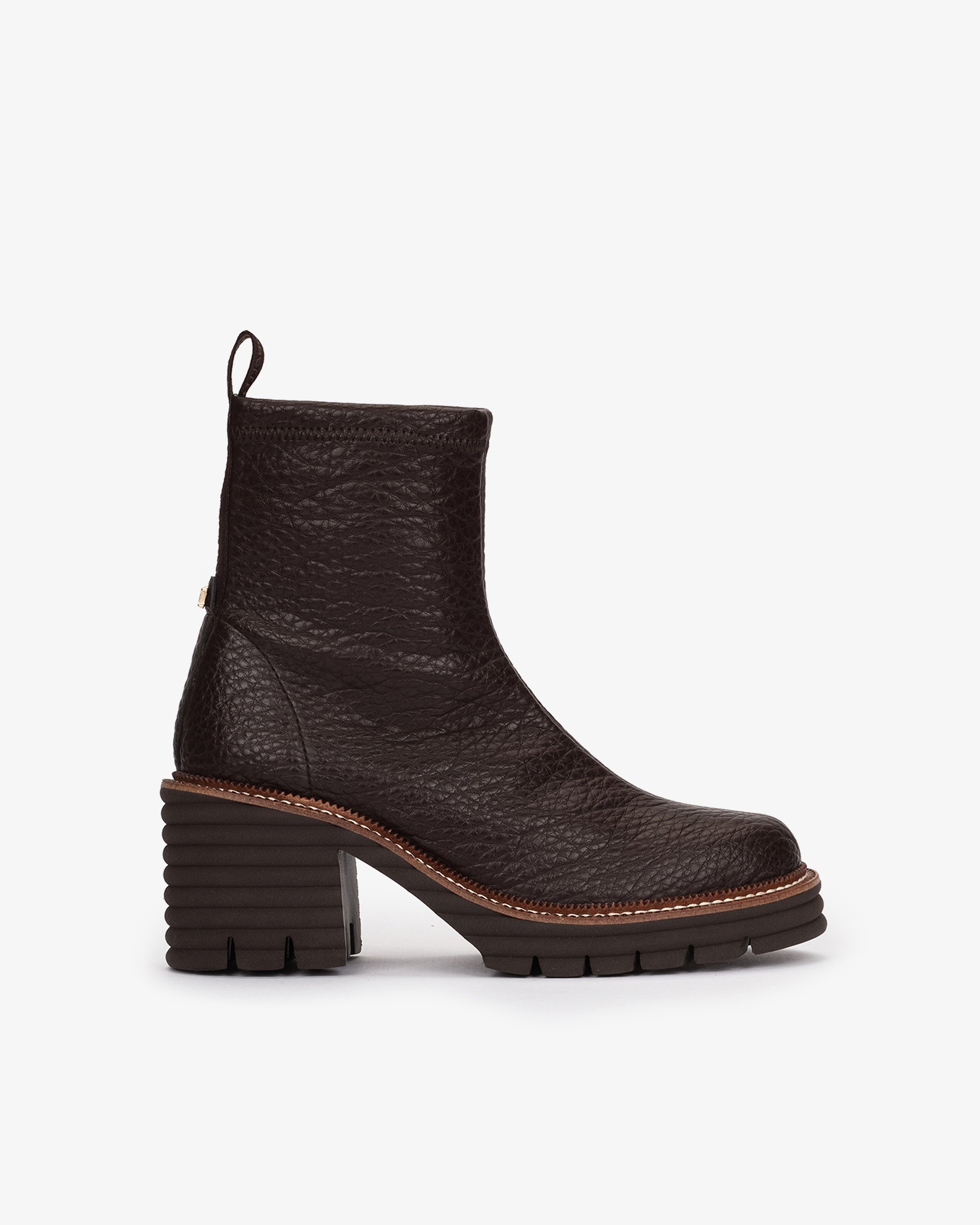 Brown faux leather stretch fabric ankle boots PEDRO MIRALLES Brown