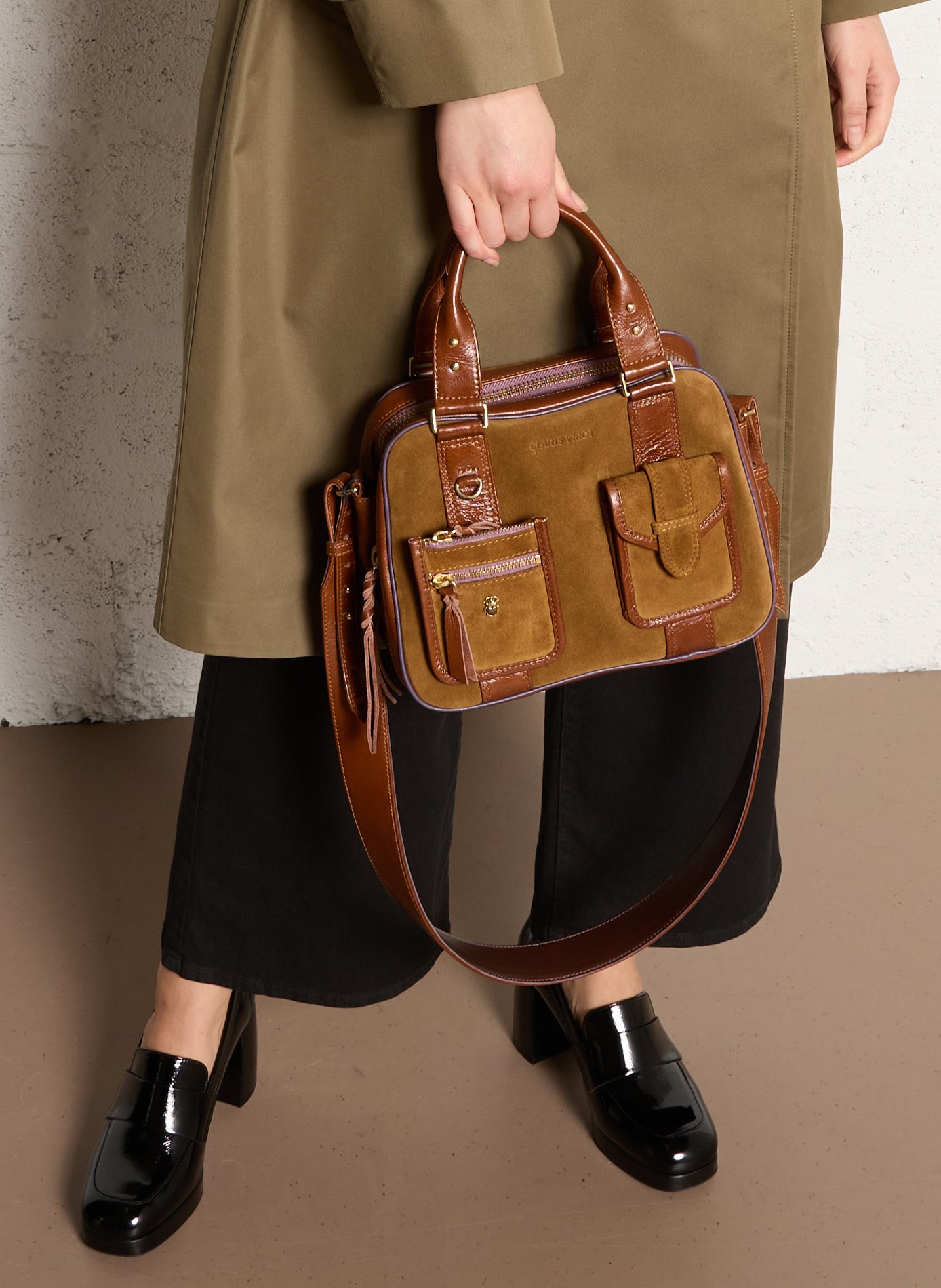 Dori leather shoulder bag CLARIS VIROT Brown