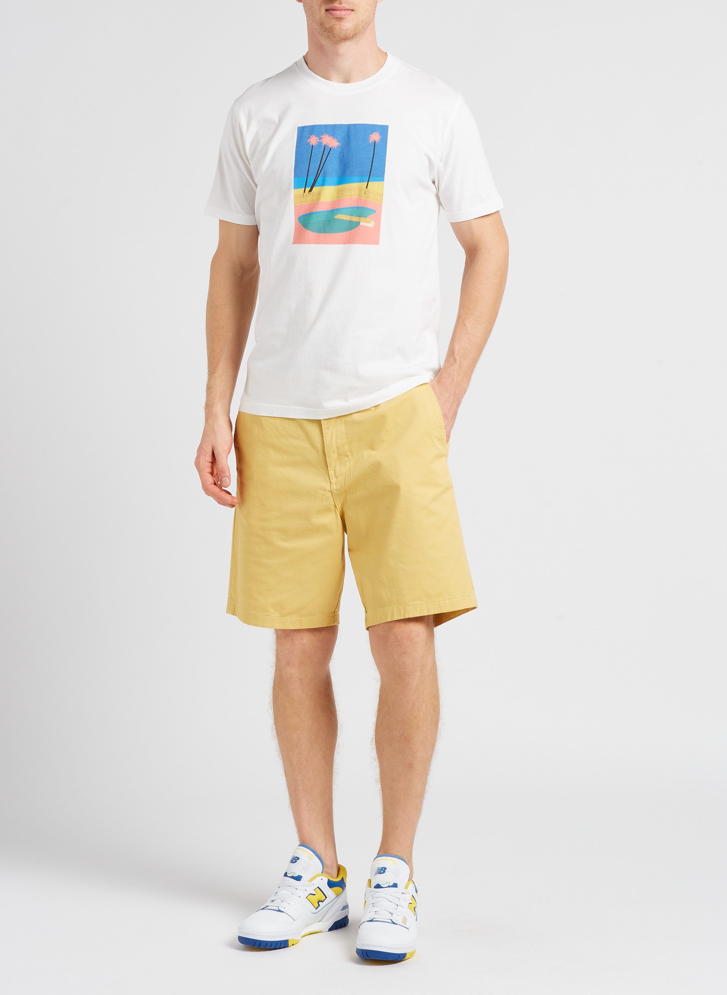 Short droit en coton bio mélangé SELECTED Orange