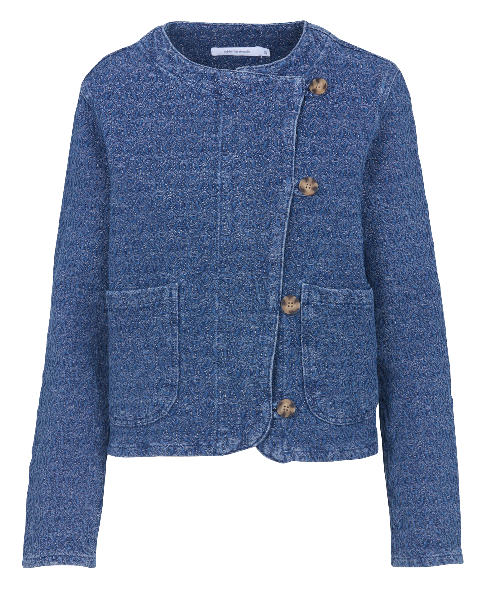 Blouson aus Baumwoll-Mix mit viktorianischem Kragen LA FEE MARABOUTEE Blau