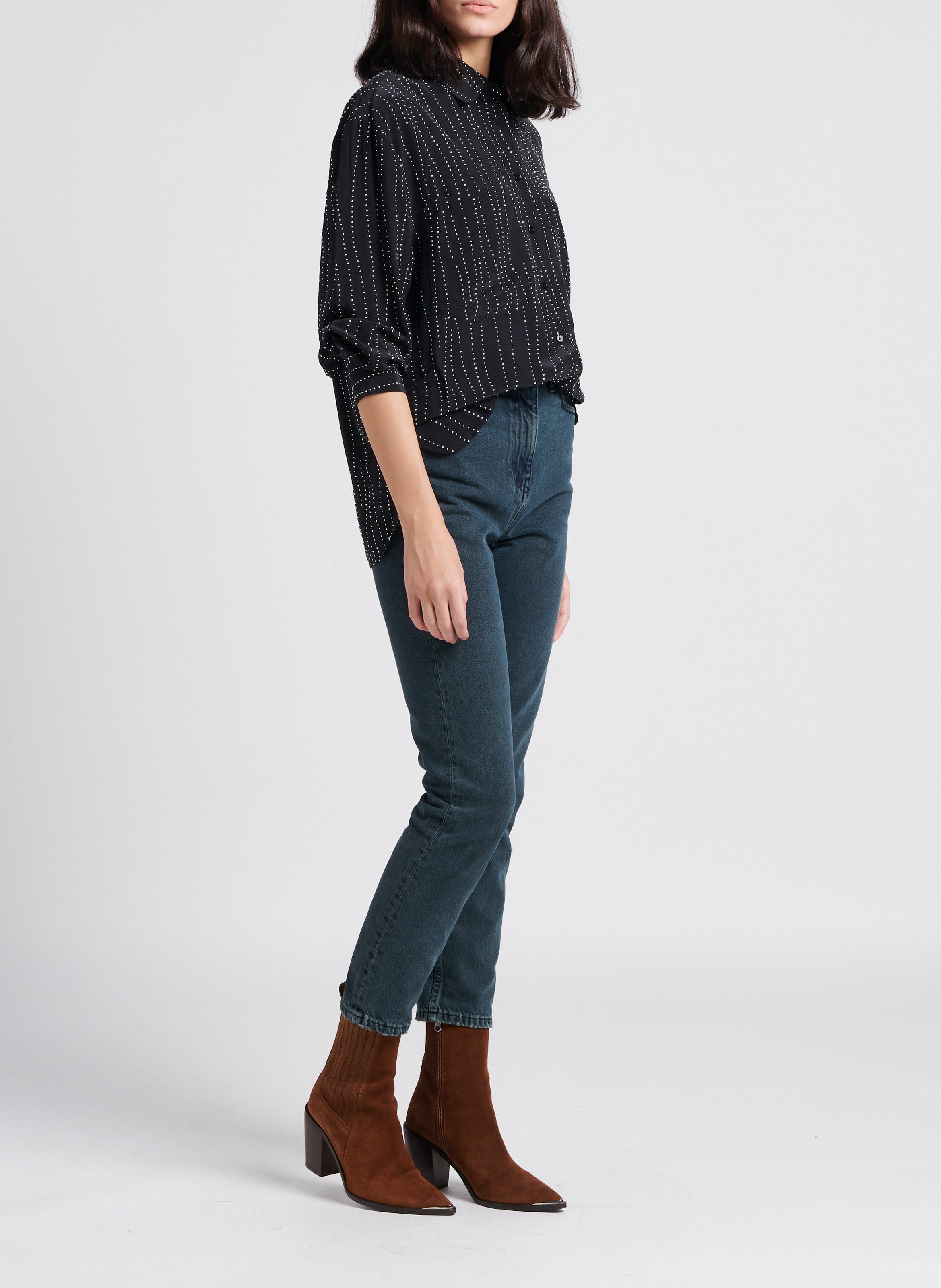 Jean droit en coton IRO Noir