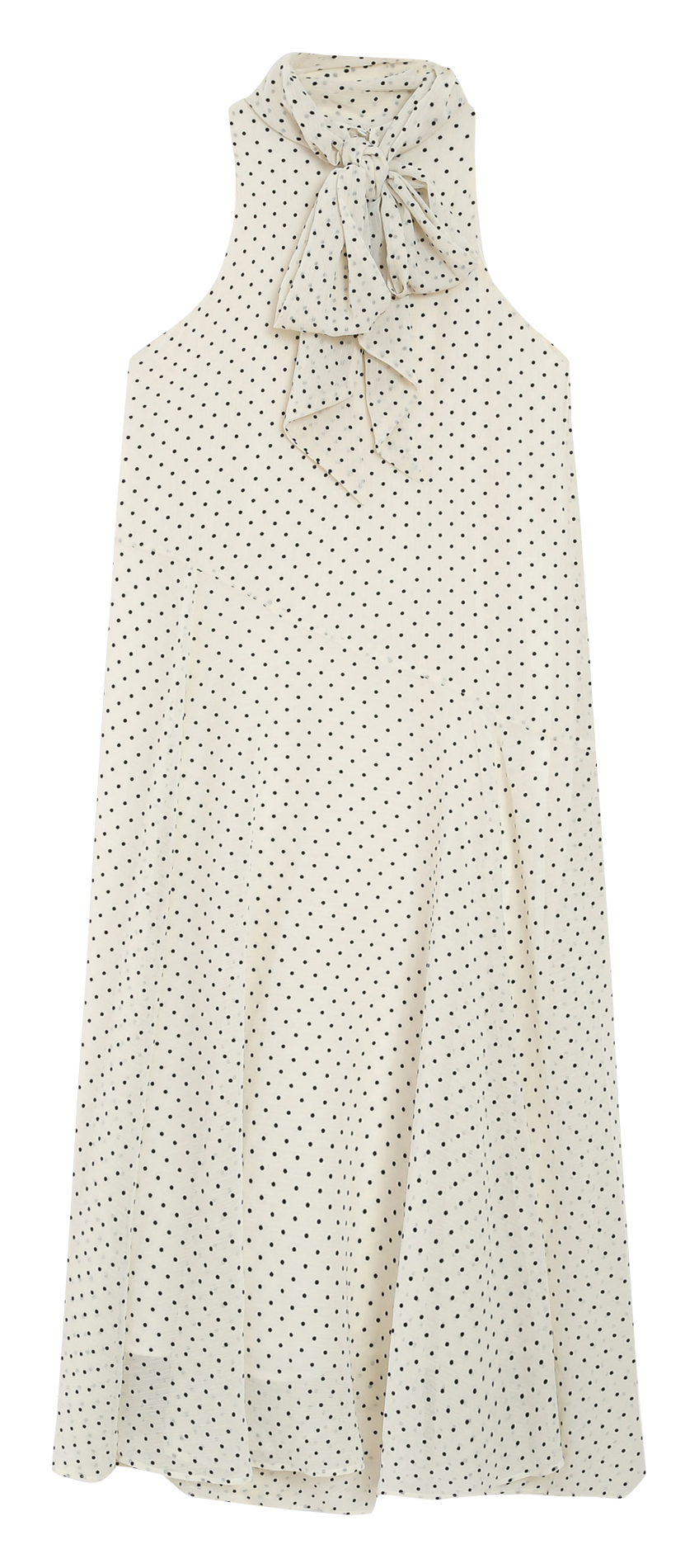 Robe asymétrique sans manches à pois GRACE ET MILA Beige