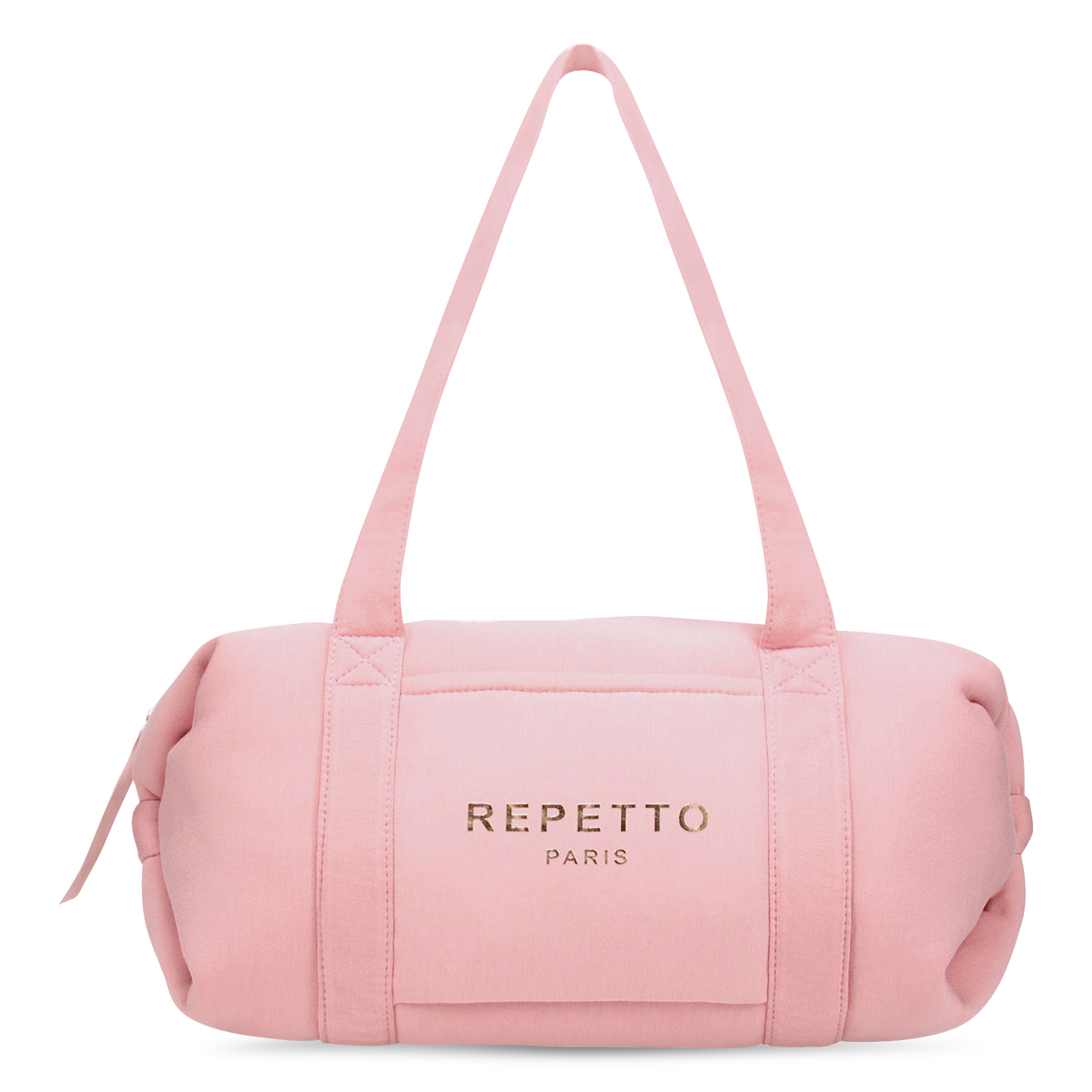 Kleiner einfarbiger Logo-Dufflebag. REPETTO Rosa