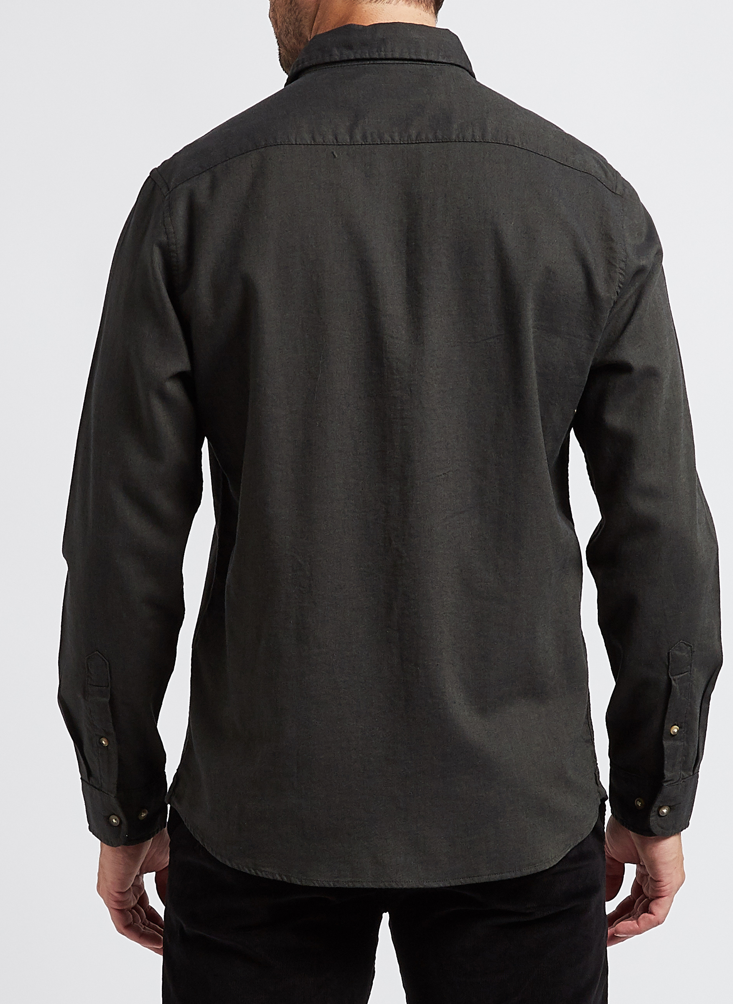 Straight shirt with classic cotton collar SELECTED Green