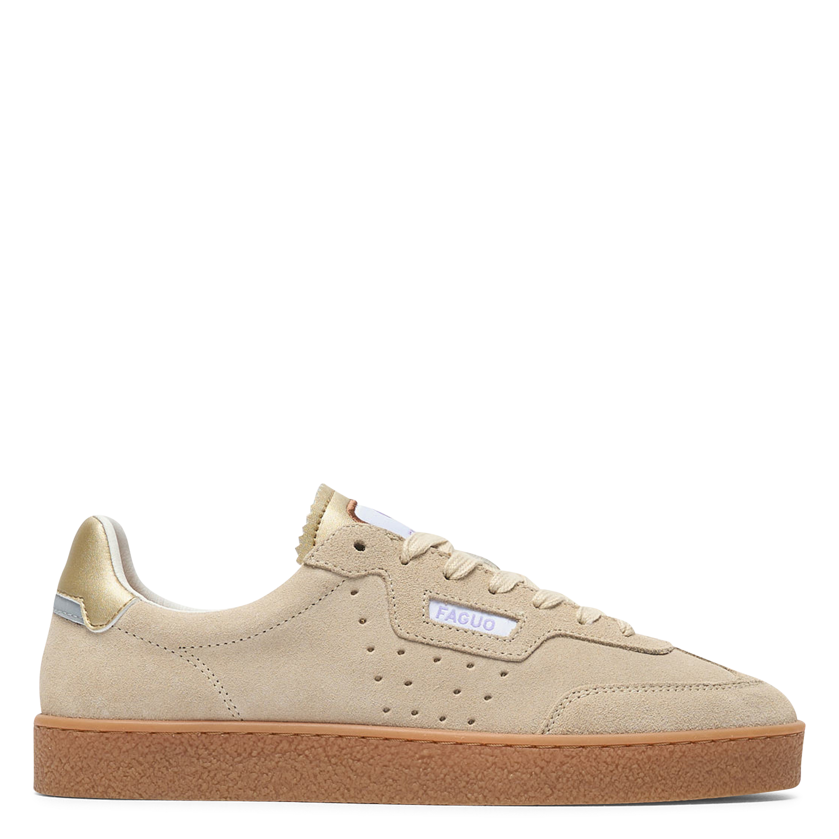 Suede leather low-top sneakers FAGUO Beige