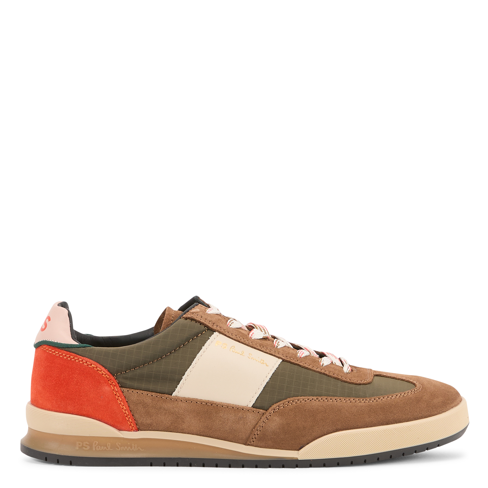 Baskets basses en cuir mélangé PAUL SMITH Kaki