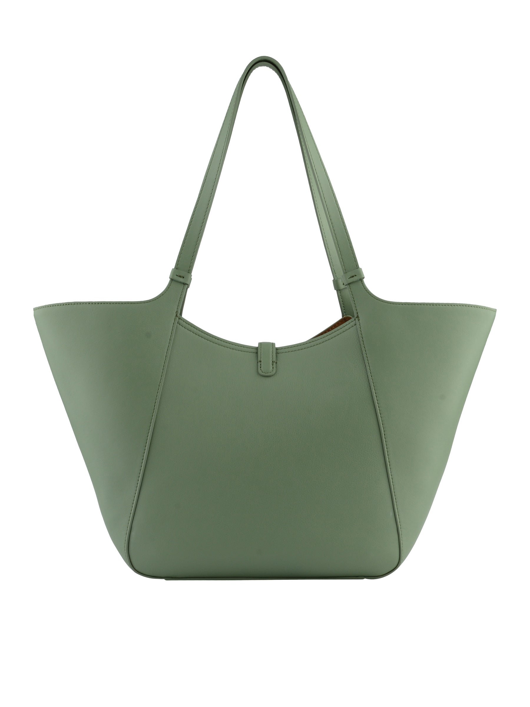 Cowhide leather tote bag POURCHET Green