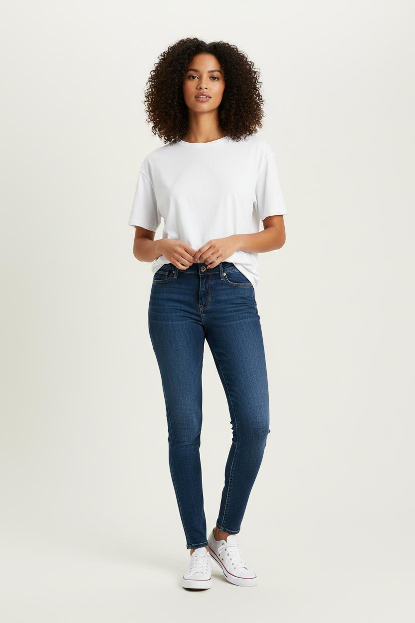 Cropped slim jeans with studs LEVI'S - Seconde main Blue
