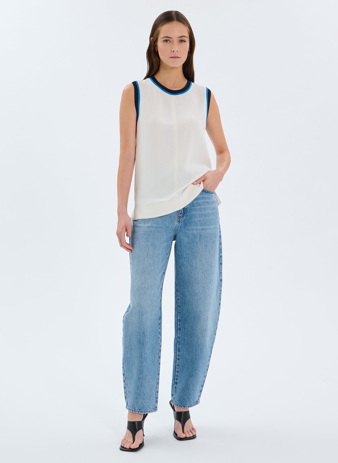 Top oversize col rond ZAPA Blanc