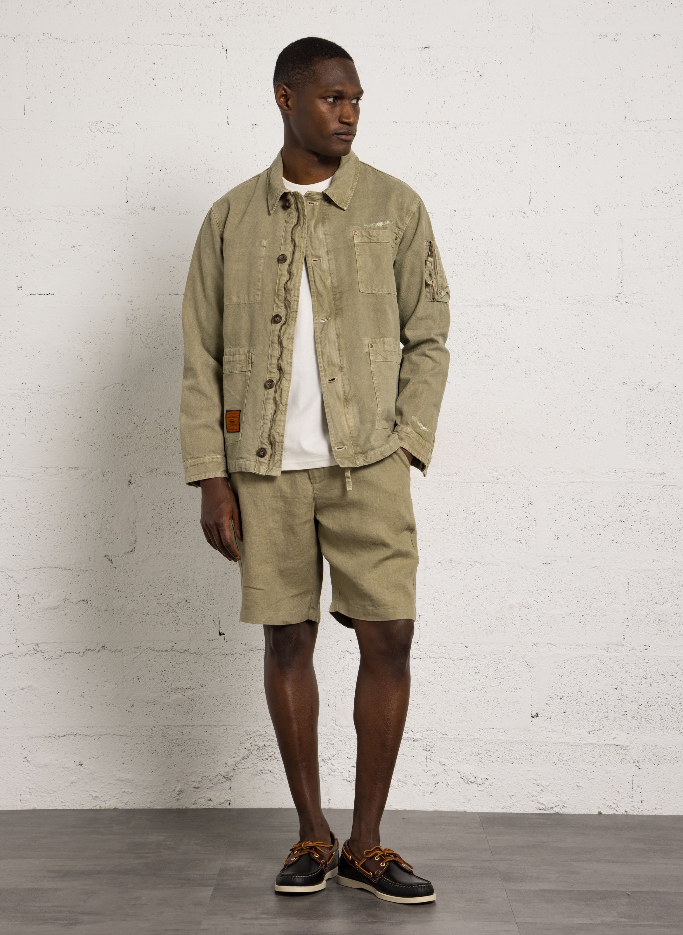 Strakke linnen shorts CASUAL FRIDAY Groen