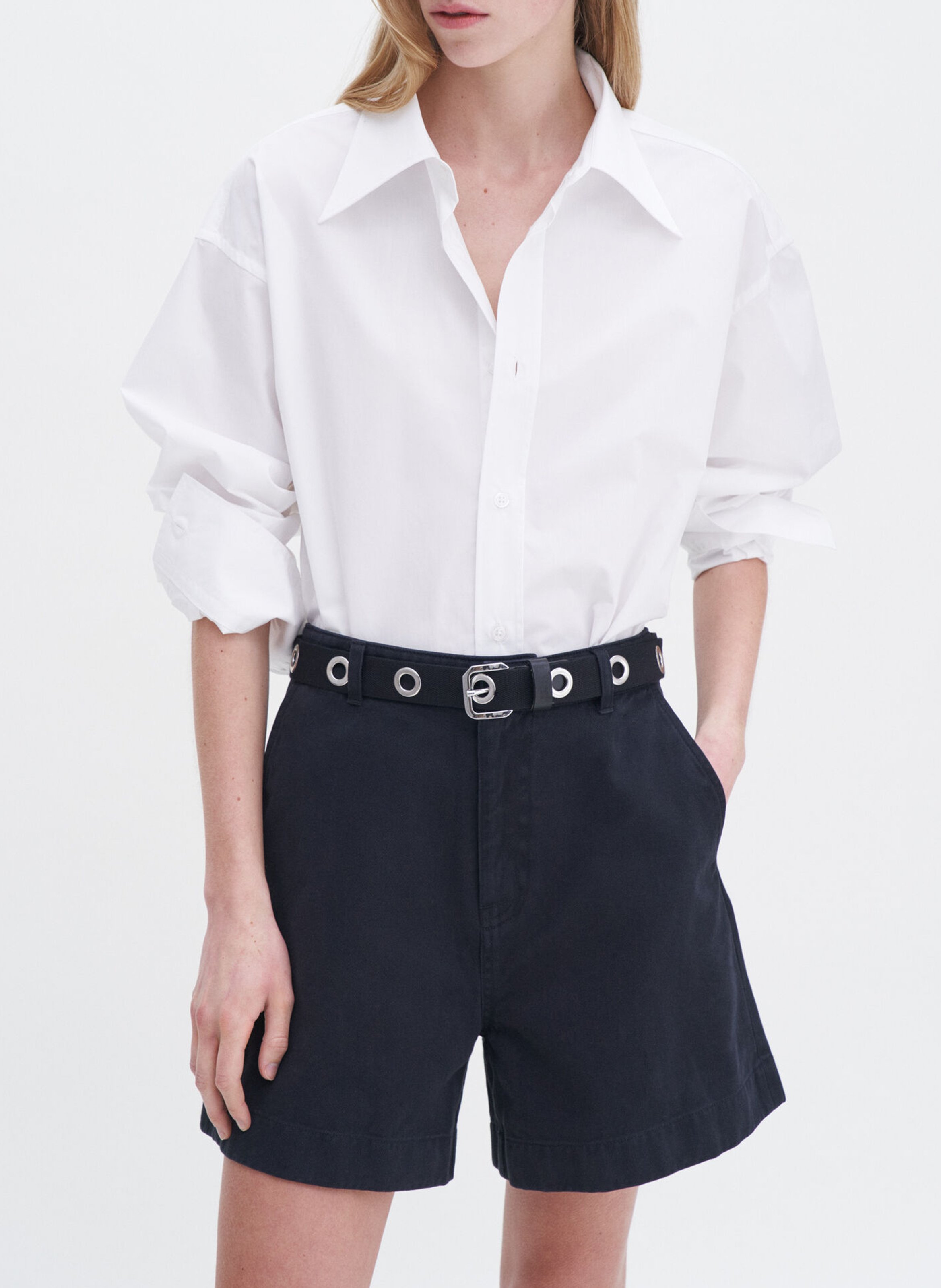 Short large chino uni FILIPPA K Noir