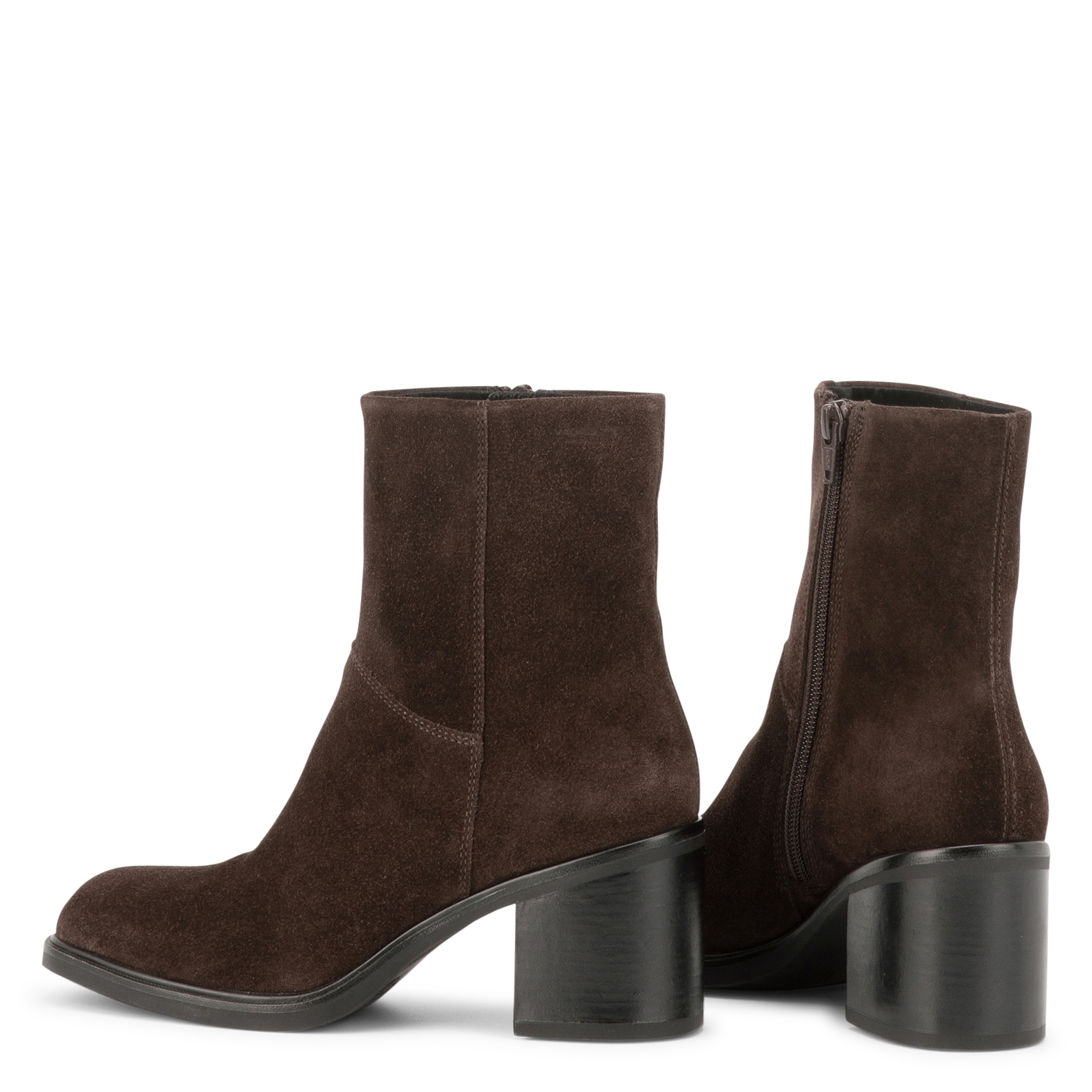 Bottines à talons en cuir daim VAGABOND Marron