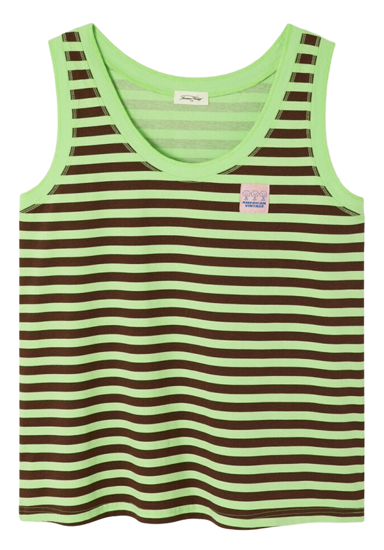 Striped cotton tank top AMERICAN VINTAGE Green