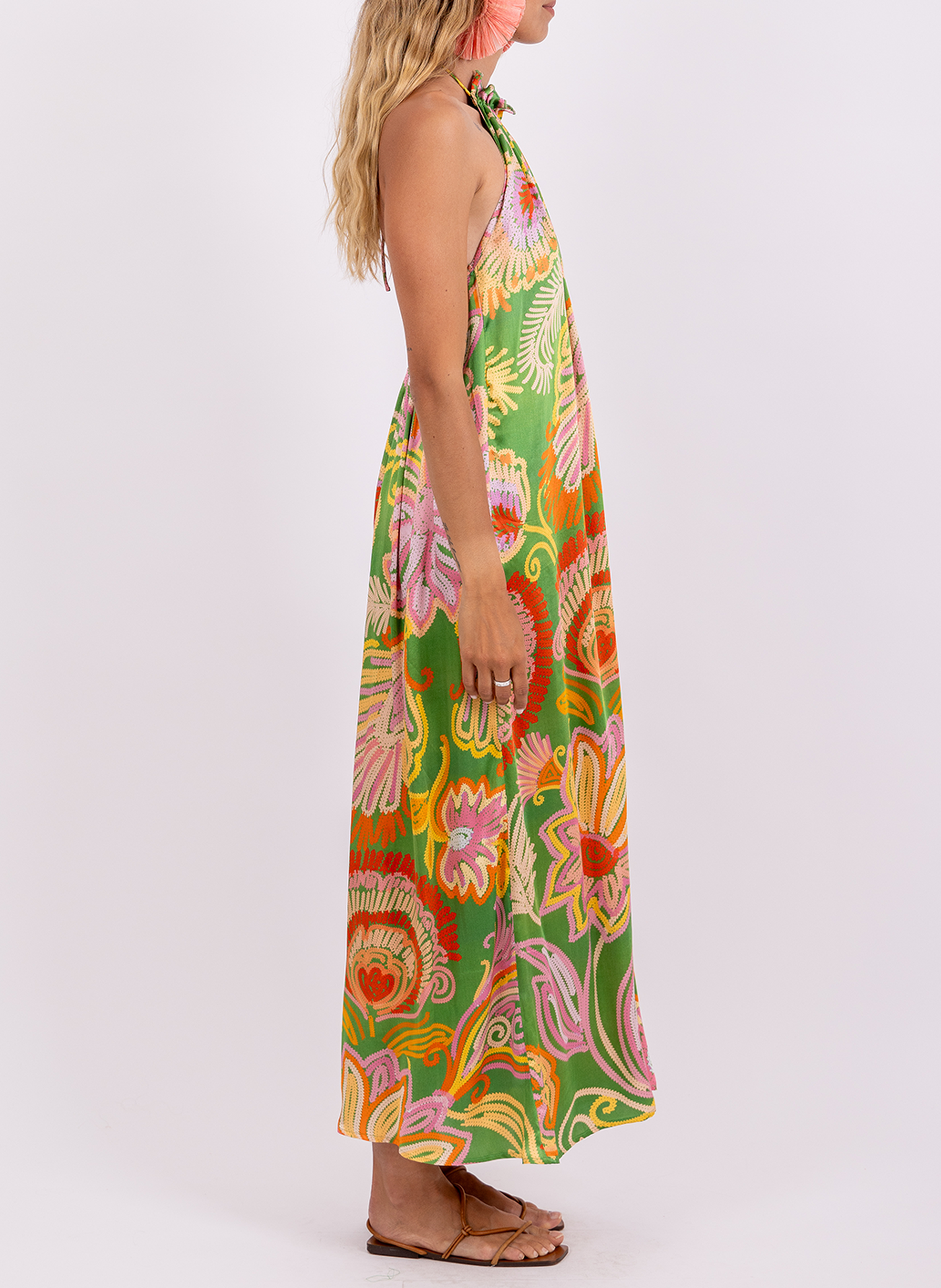Combinaison large sans manches imprimée SUNDRESS Vert
