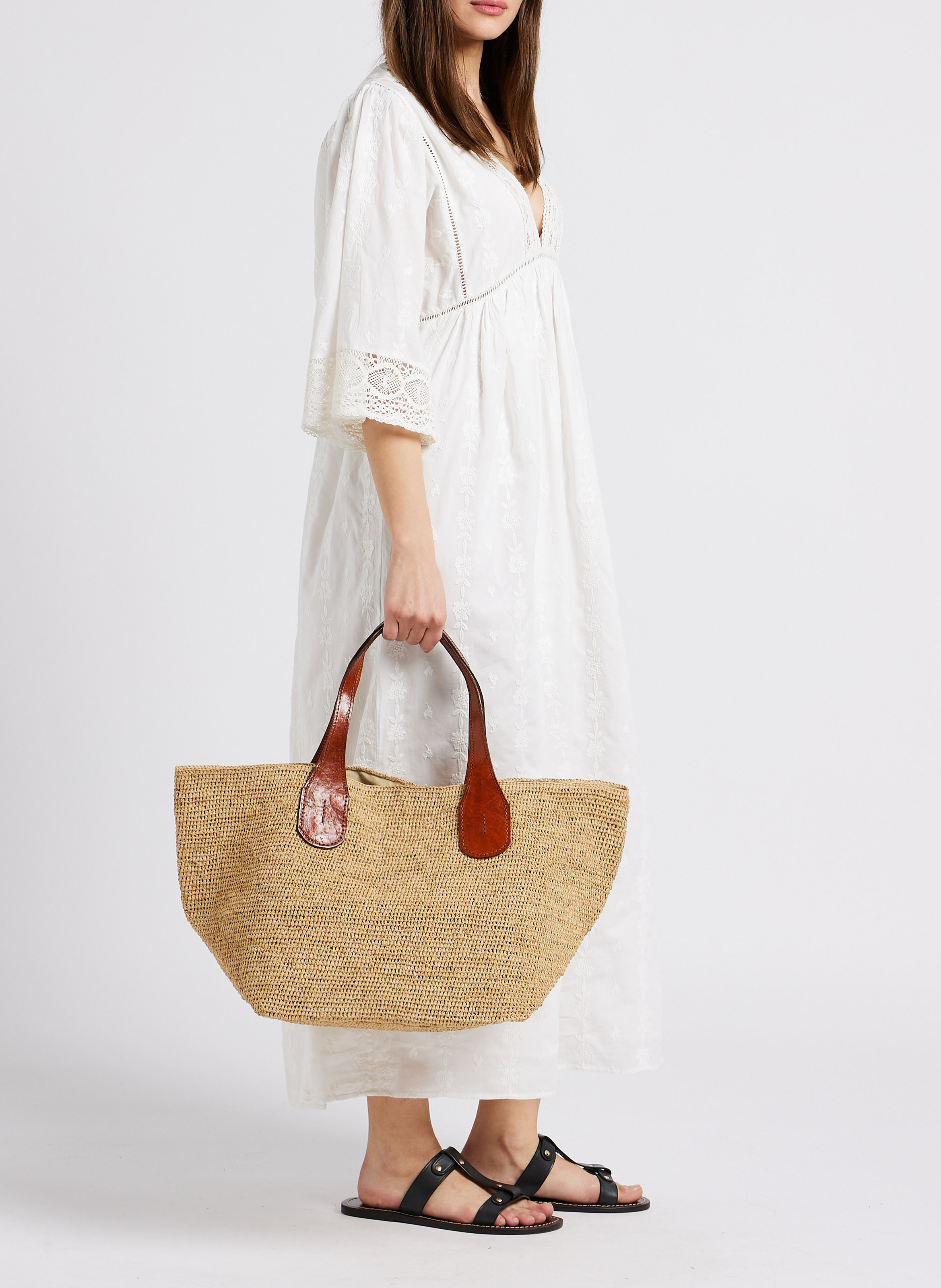 Raffia tote bag IBELIV Beige