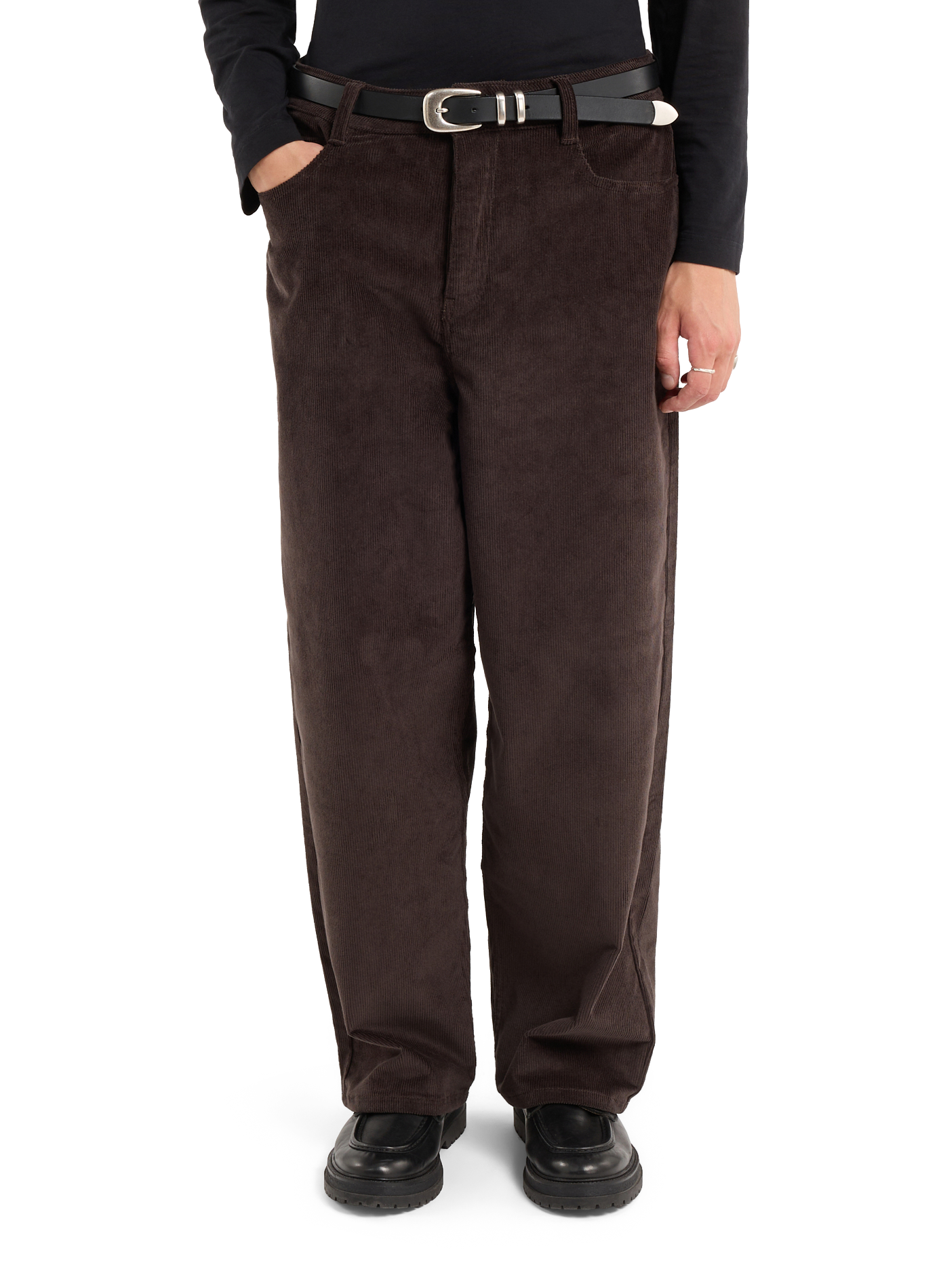 Straight cut cotton velvet pants SAISON 1865 Brown