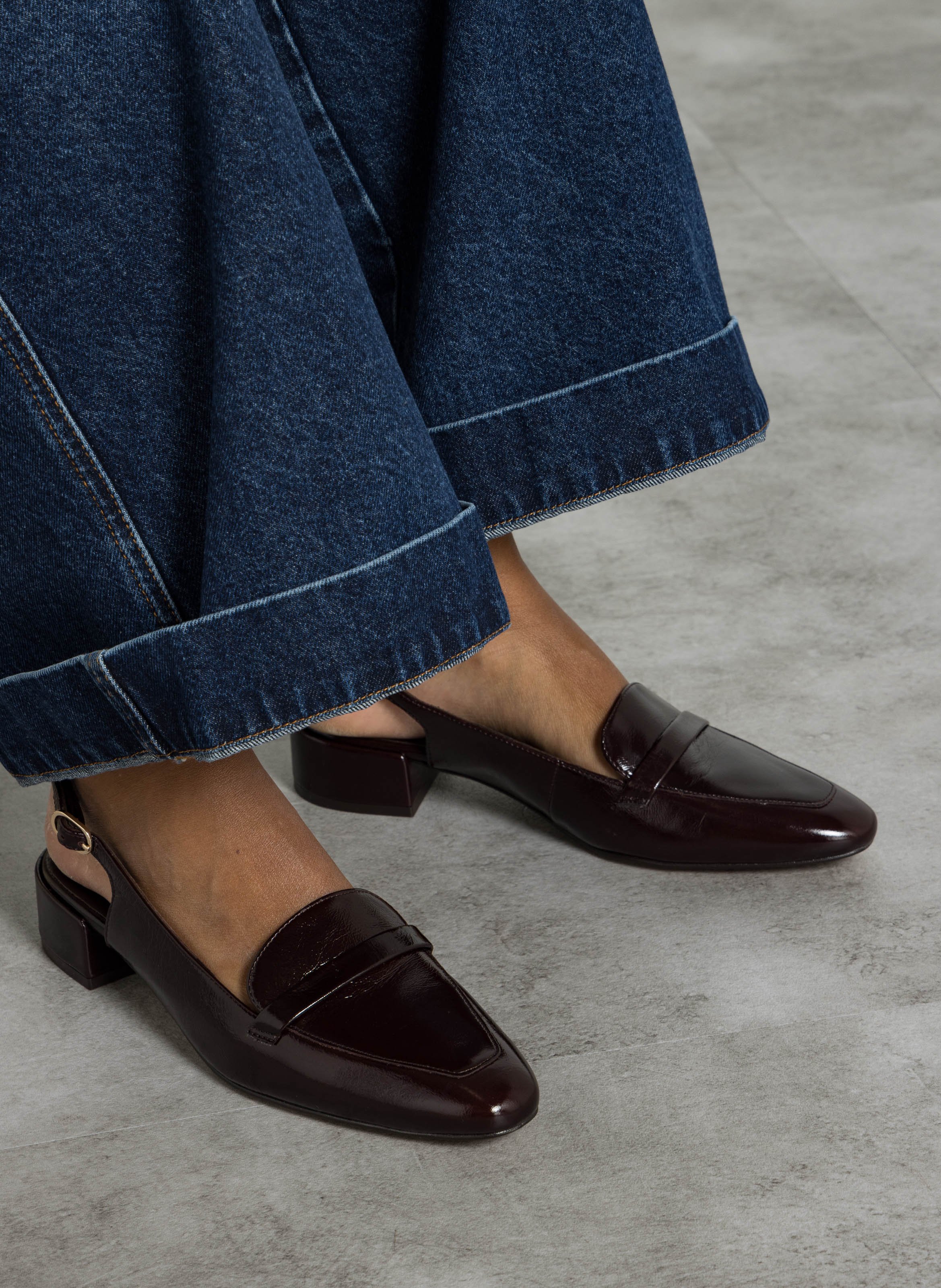Leder-Ballerinas BOCAGE Braun