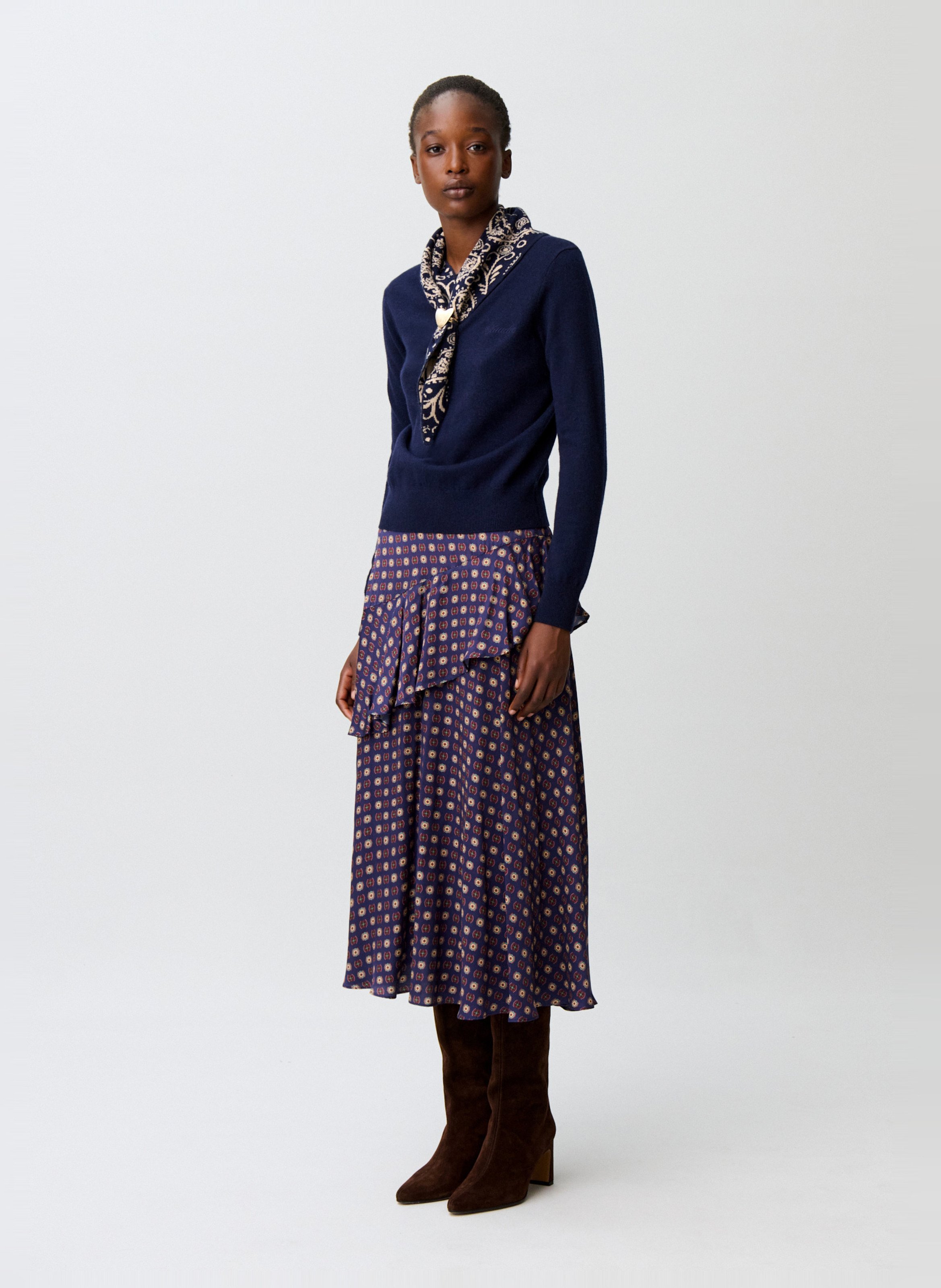 Pull droit en laine et cachemire CLAUDIE PIERLOT Multicolore