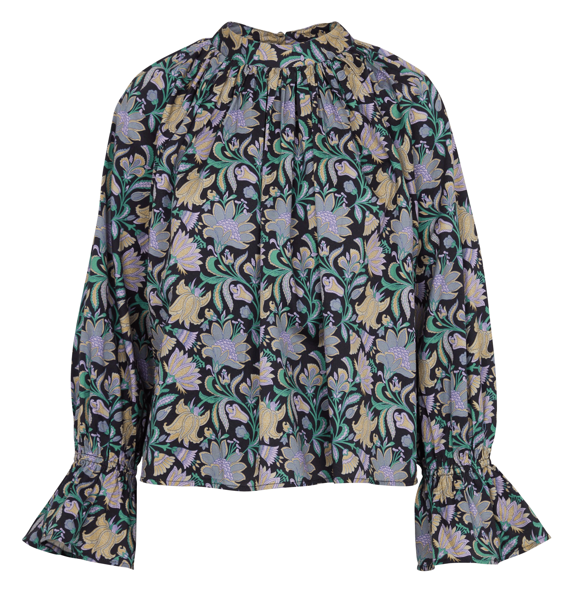 Blouse ample motif fleur en coton PETITE MENDIGOTE Noir