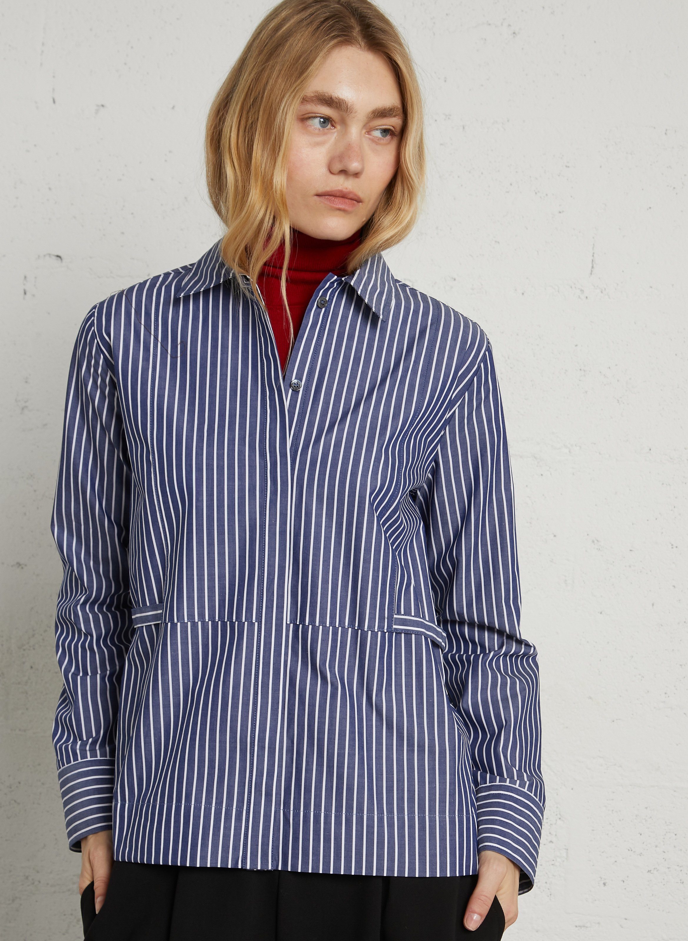 Gestreepte katoenen blouse met ceintuur RUE DE TOKYO Veelkleurig