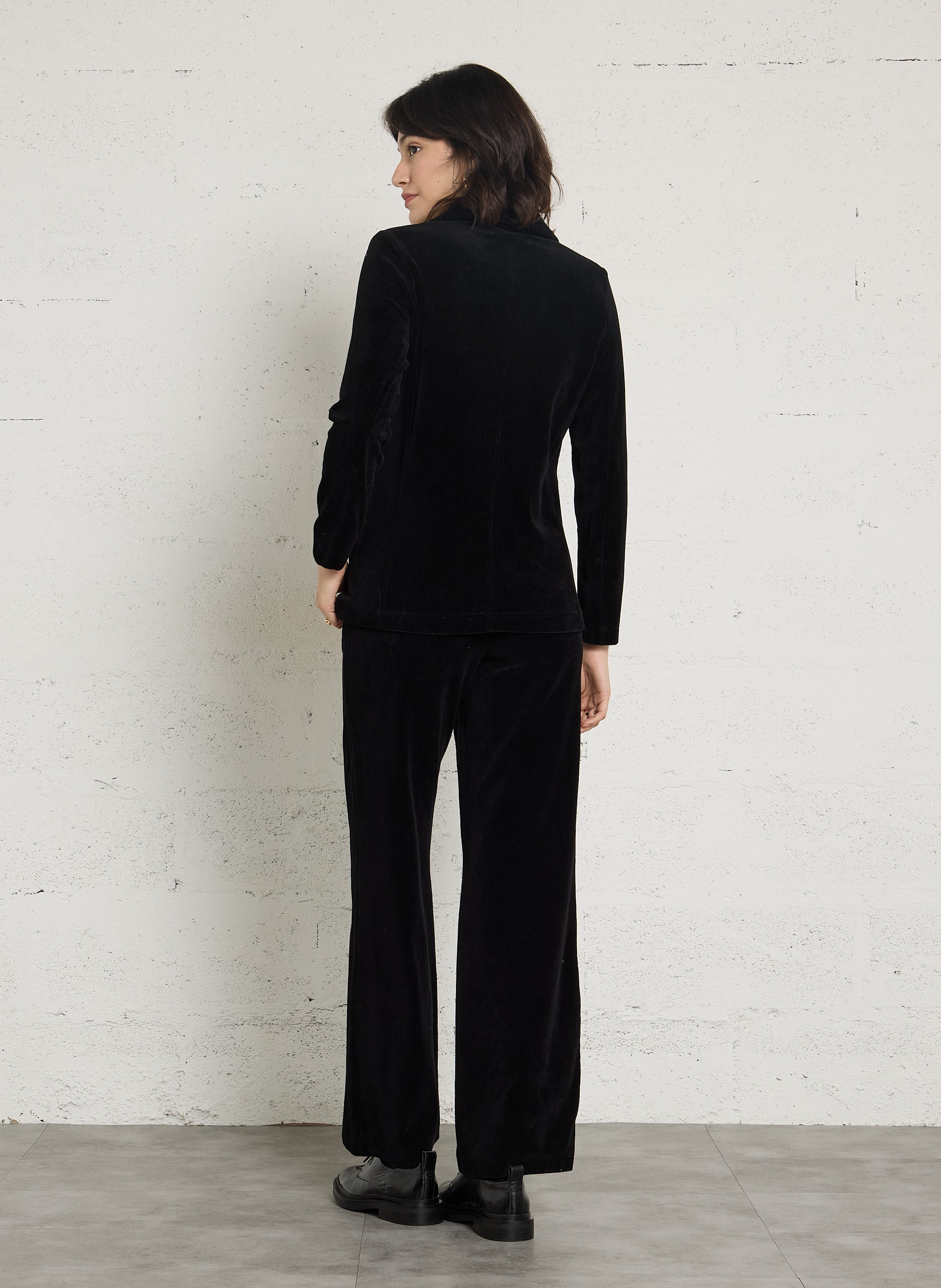 Samthose aus gemischtem Baumwollcord-Samt NICE THINGS Schwarz