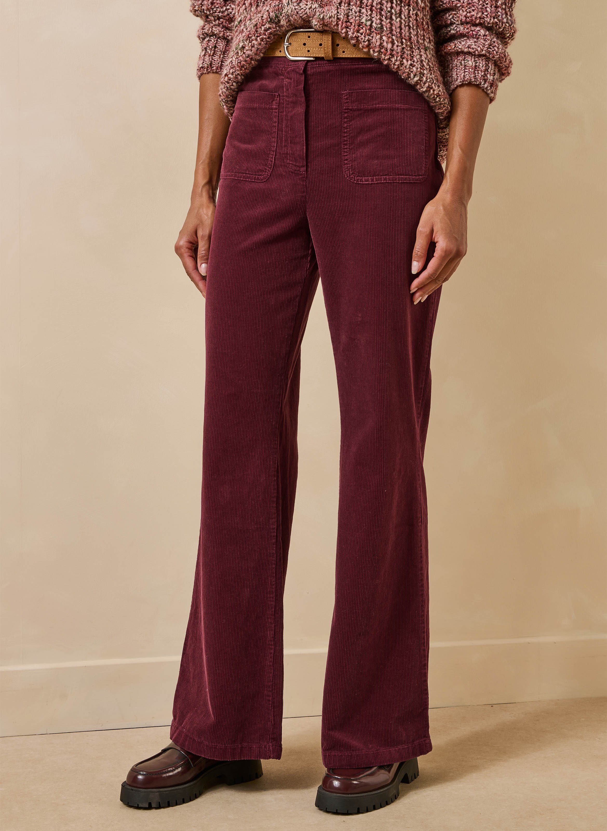 Pantalon large velours côtelé en coton mélangé LA FEE MARABOUTEE