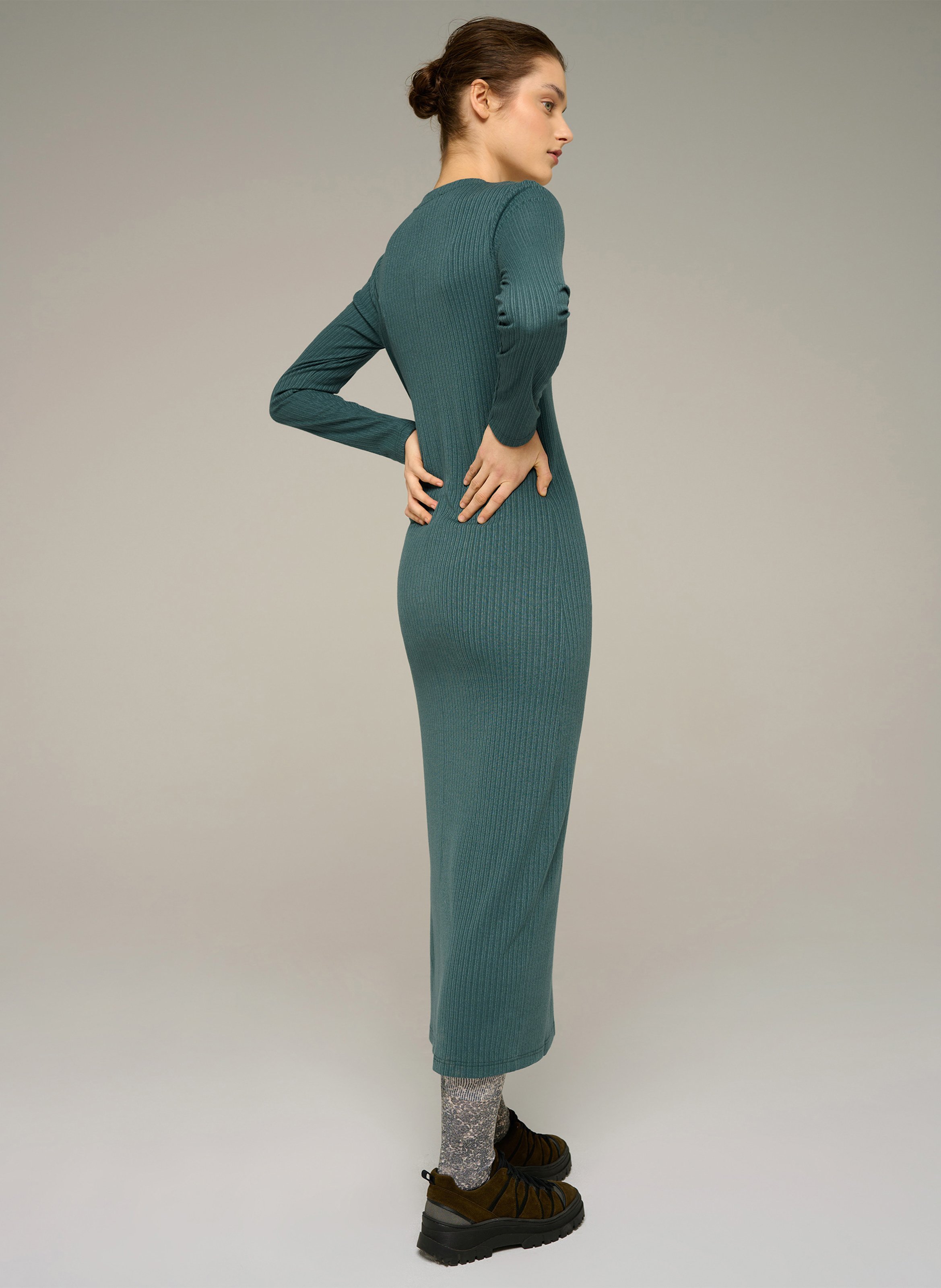Maxikleid mit Rundhalsausschnitt COTELAC ACOTE Grun