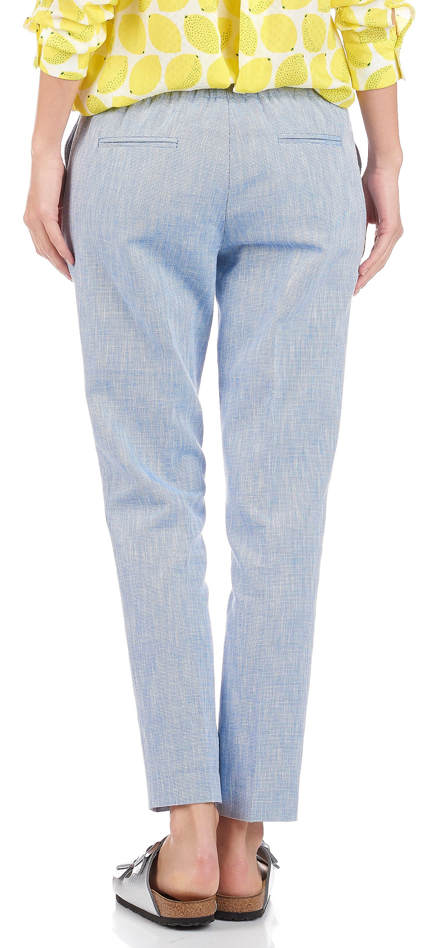 Pantalon droit tissé en coton ATTIC AND BARN Bleu