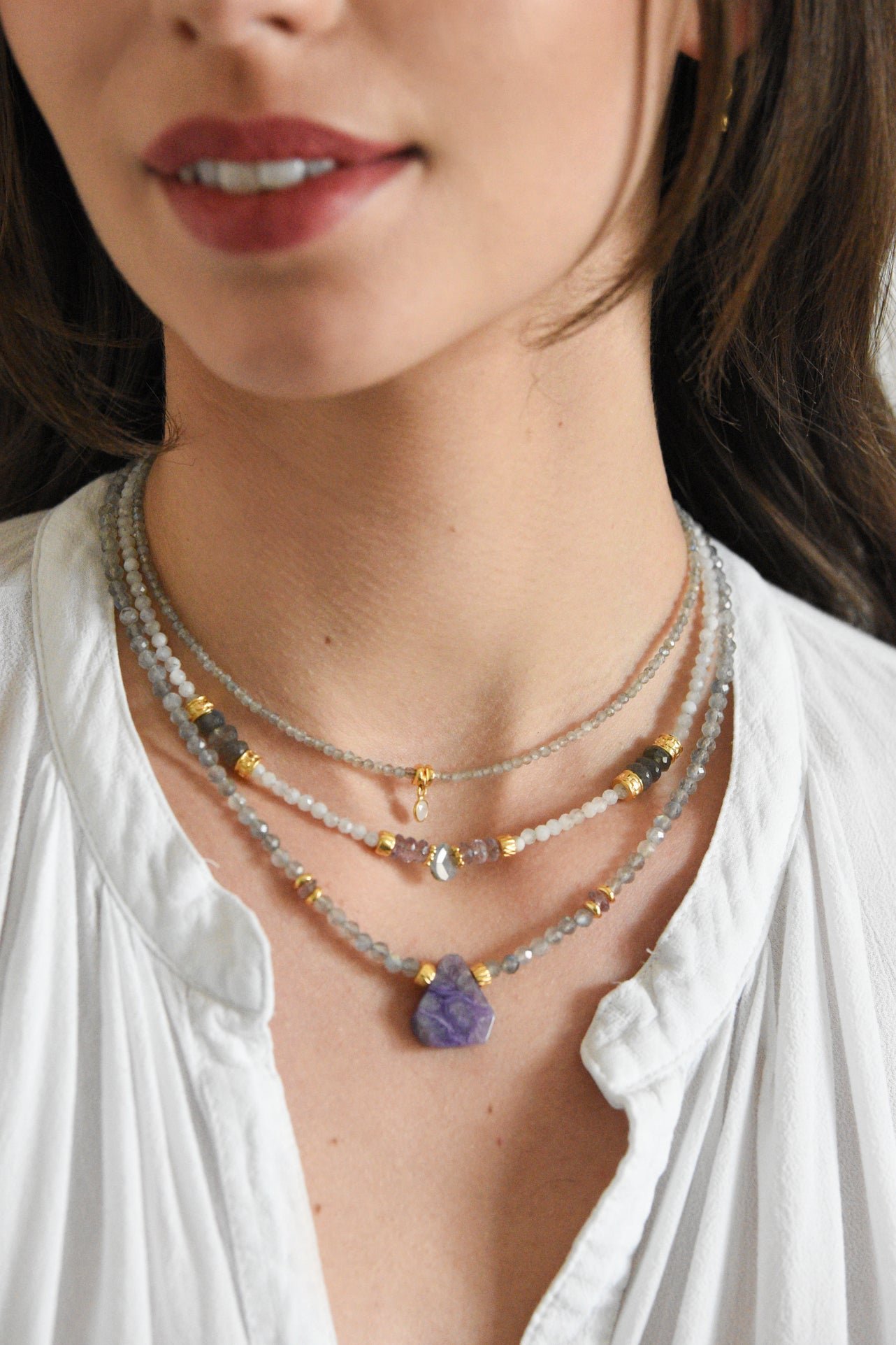 Labradorite necklace Blue