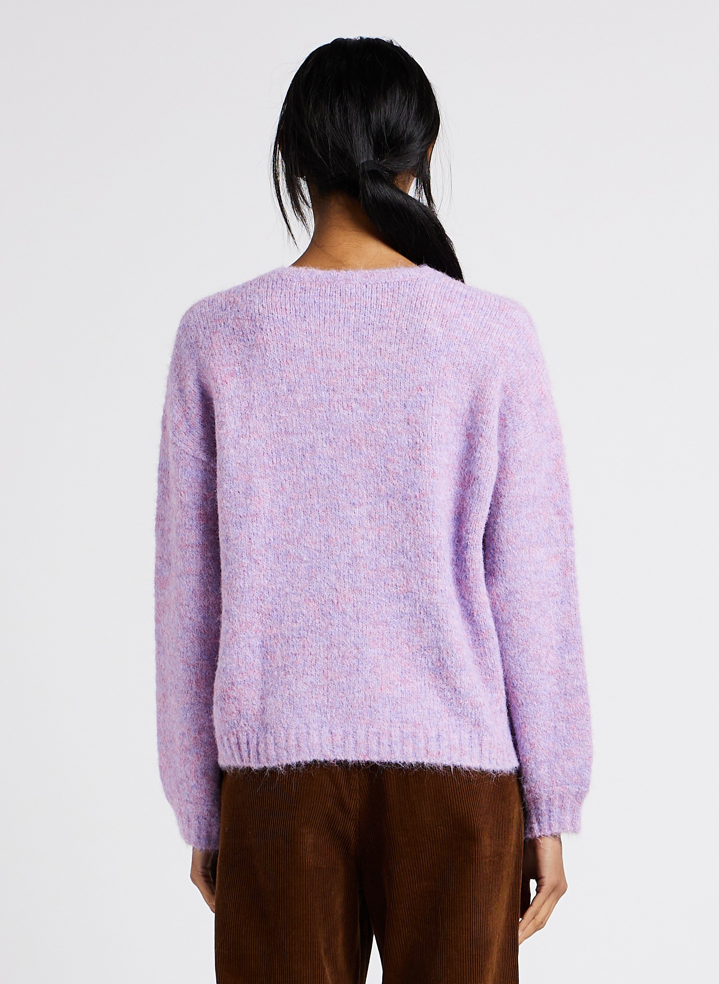 Pull maille violet hot sale