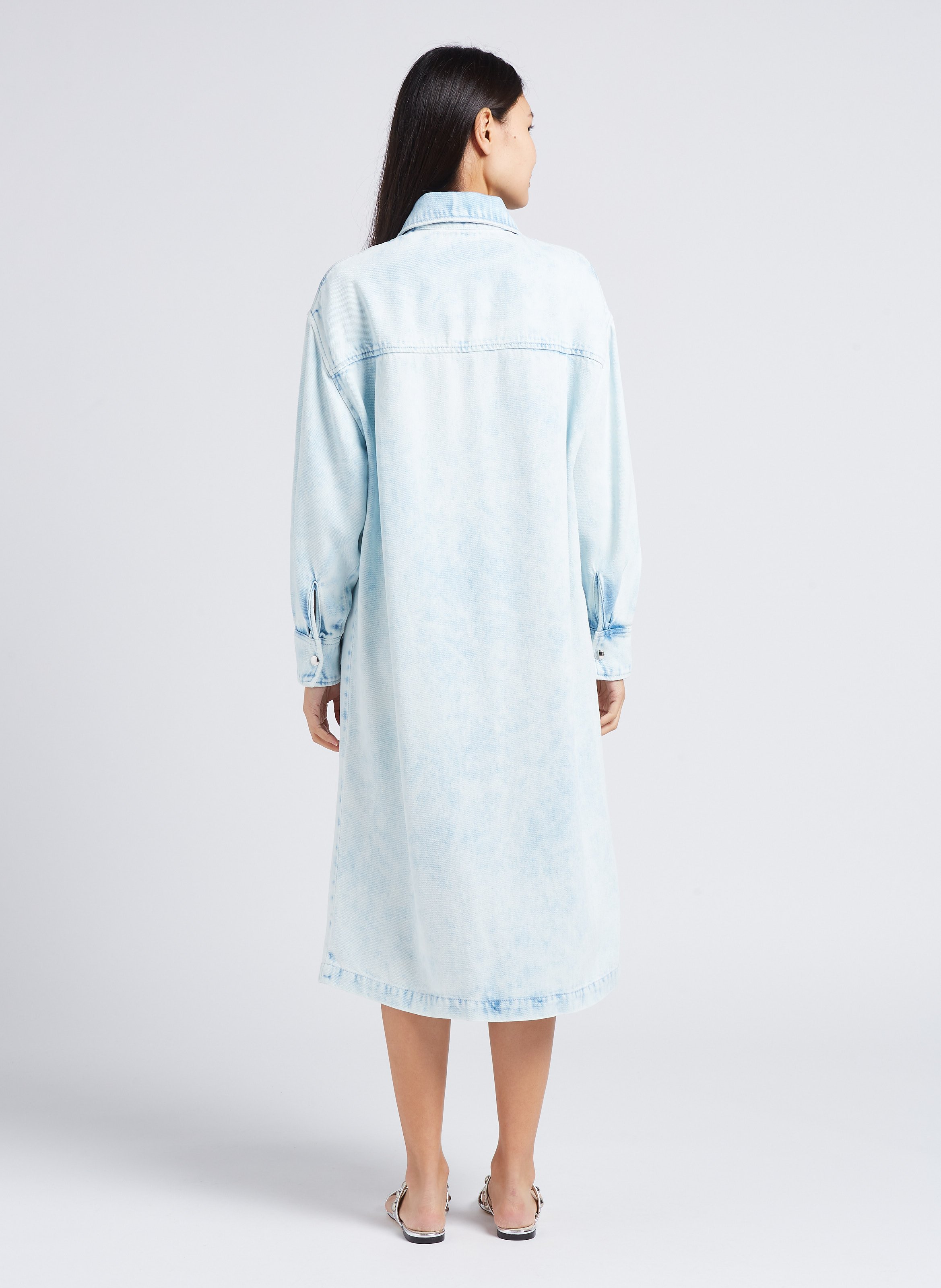 Denim midi dress with classic collar IRO Blue