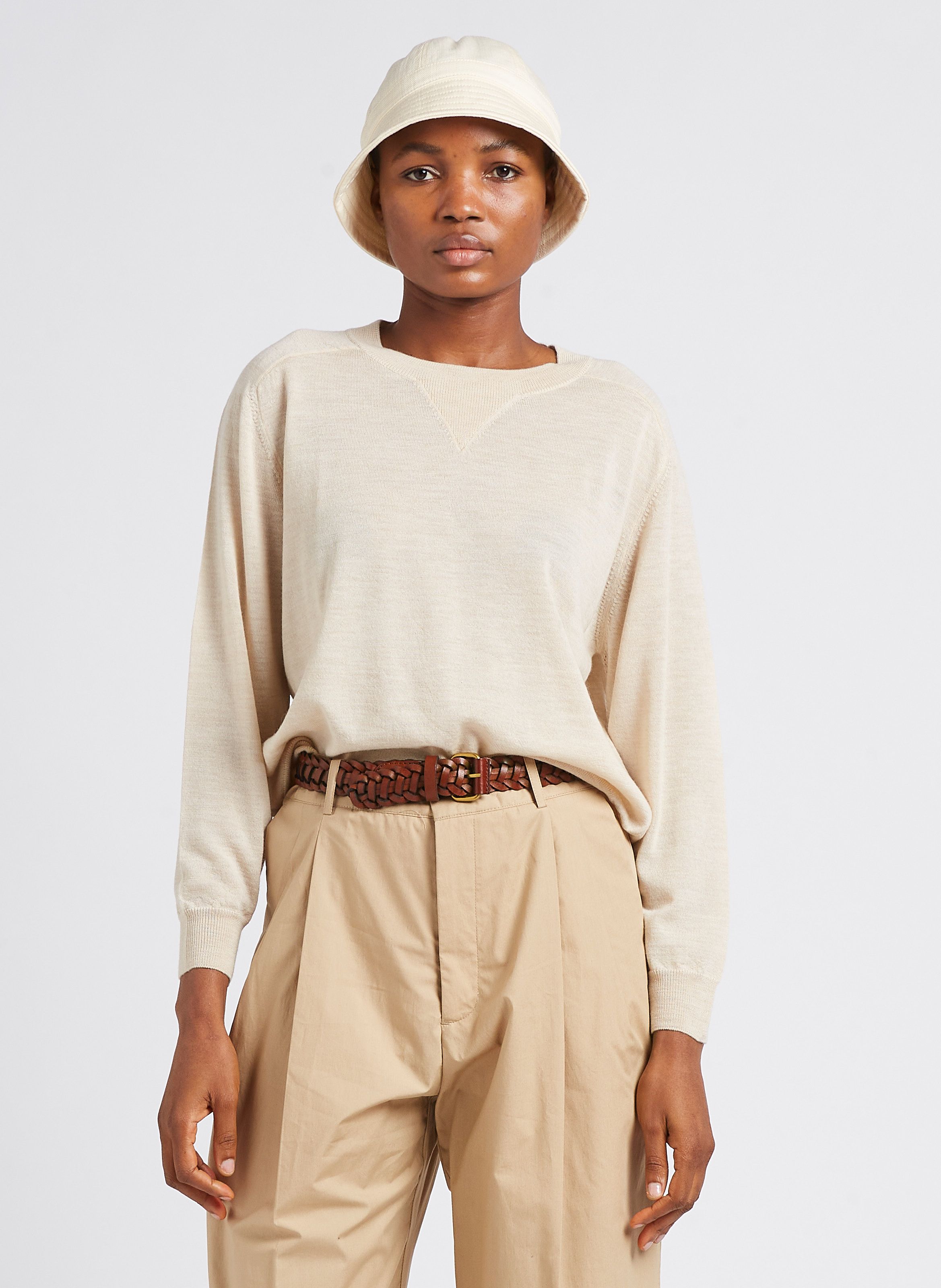 Pull fin beige online femme