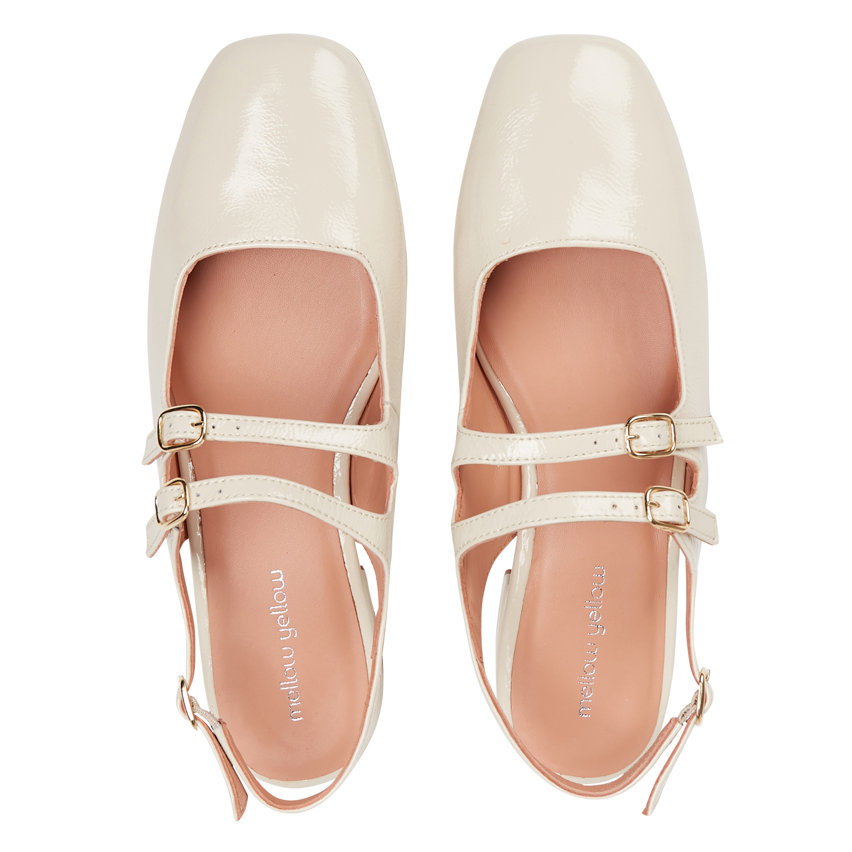 Lakleren Mary-Janes MELLOW YELLOW Beige