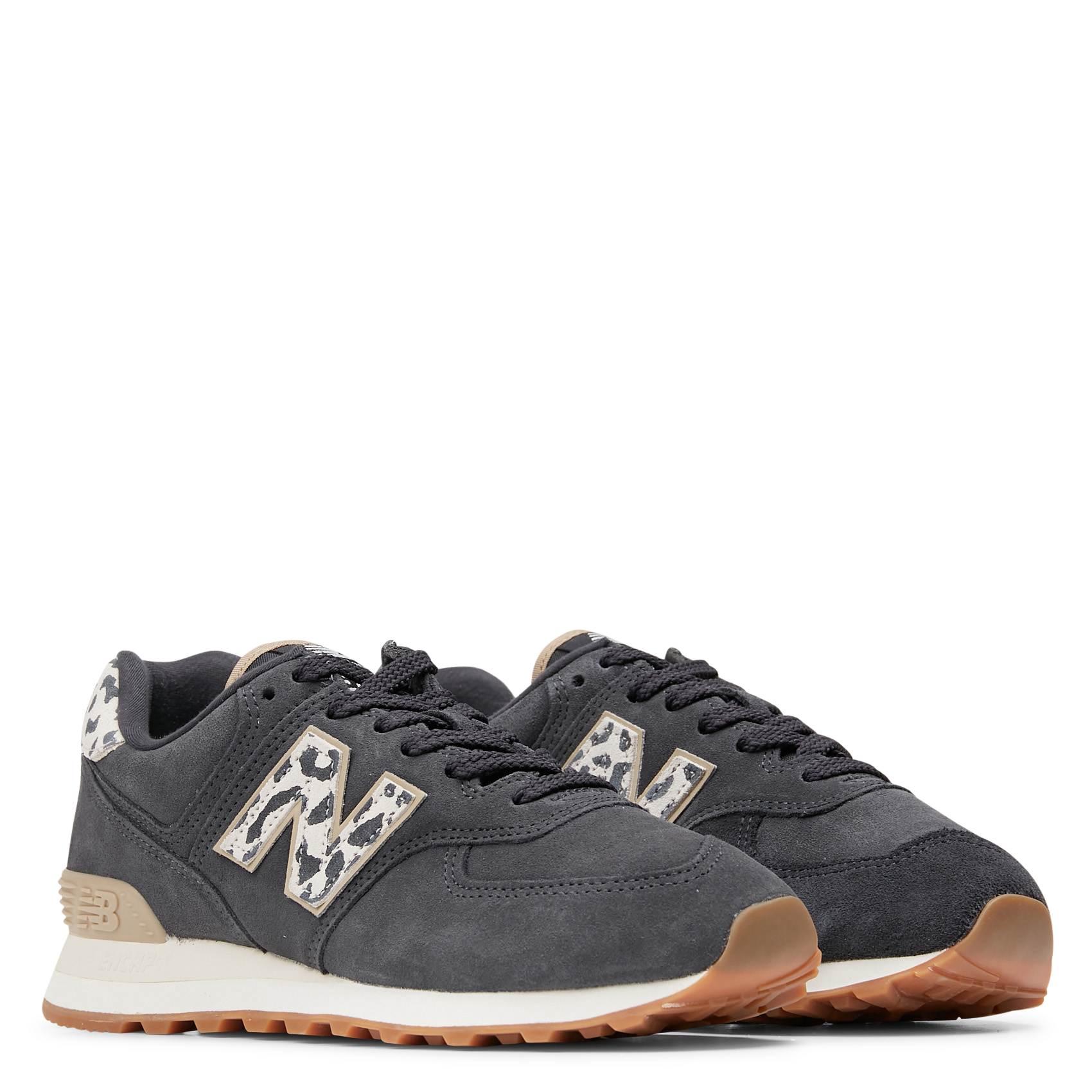 Low-top mixed leather sneakers NEW BALANCE Grey