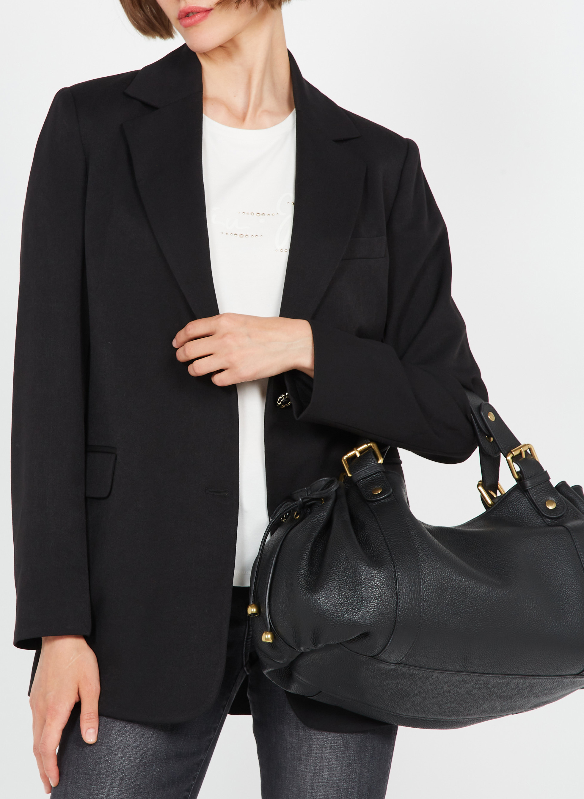 Grained leather handbag GERARD DAREL Black