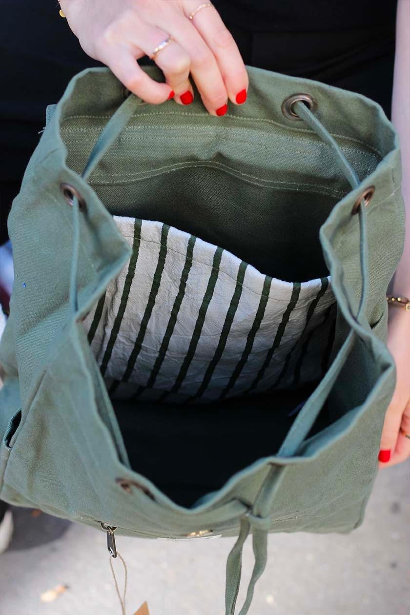 Cotton backpack Khaki