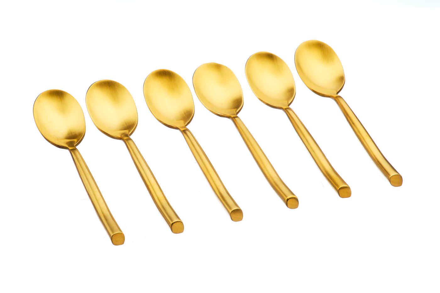 Set of 6 small spoons BJORN Golden