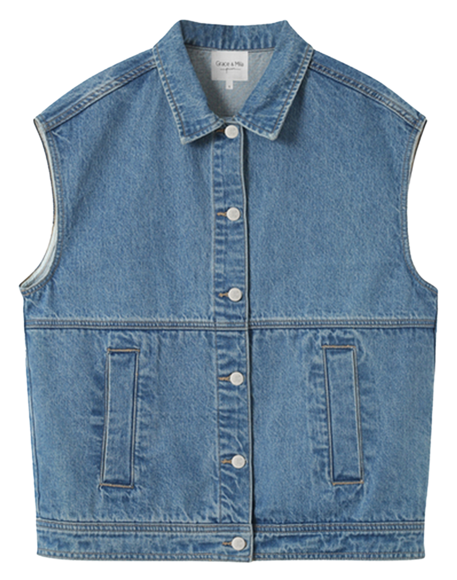 Oversized cotton jacket GRACE ET MILA Blue